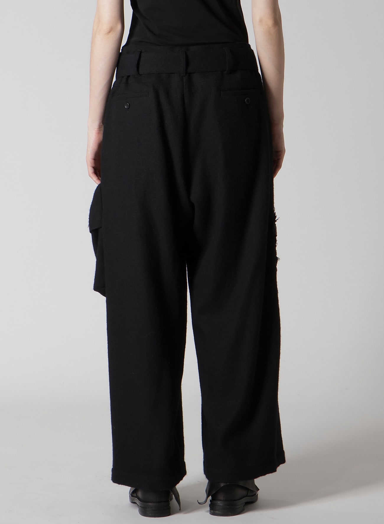 WOOL VIYELLA L OUT POCKET WIDE PANTS