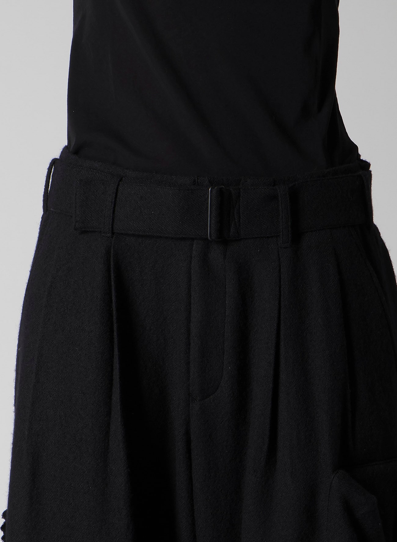 WOOL VIYELLA L OUT POCKET WIDE PANTS