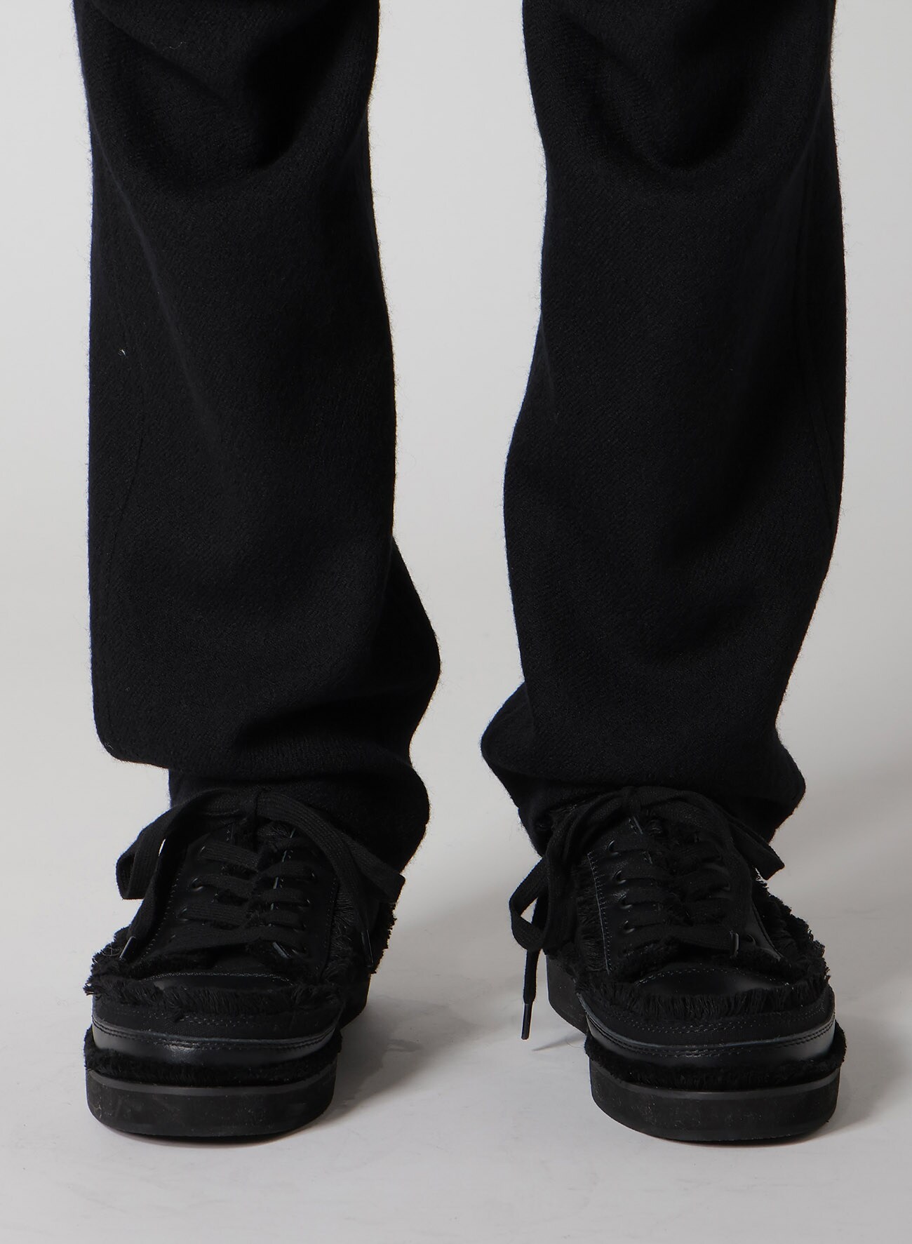 WOOL VIYELLA GATHERED KNEE PANTS