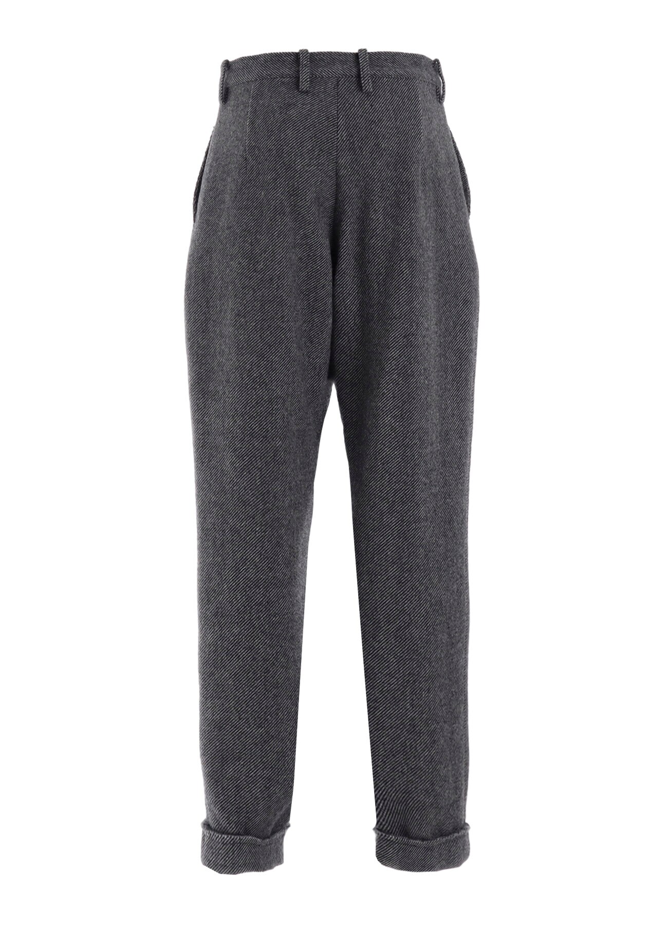 TWEED CLOTH CUFFED HEM PANTS