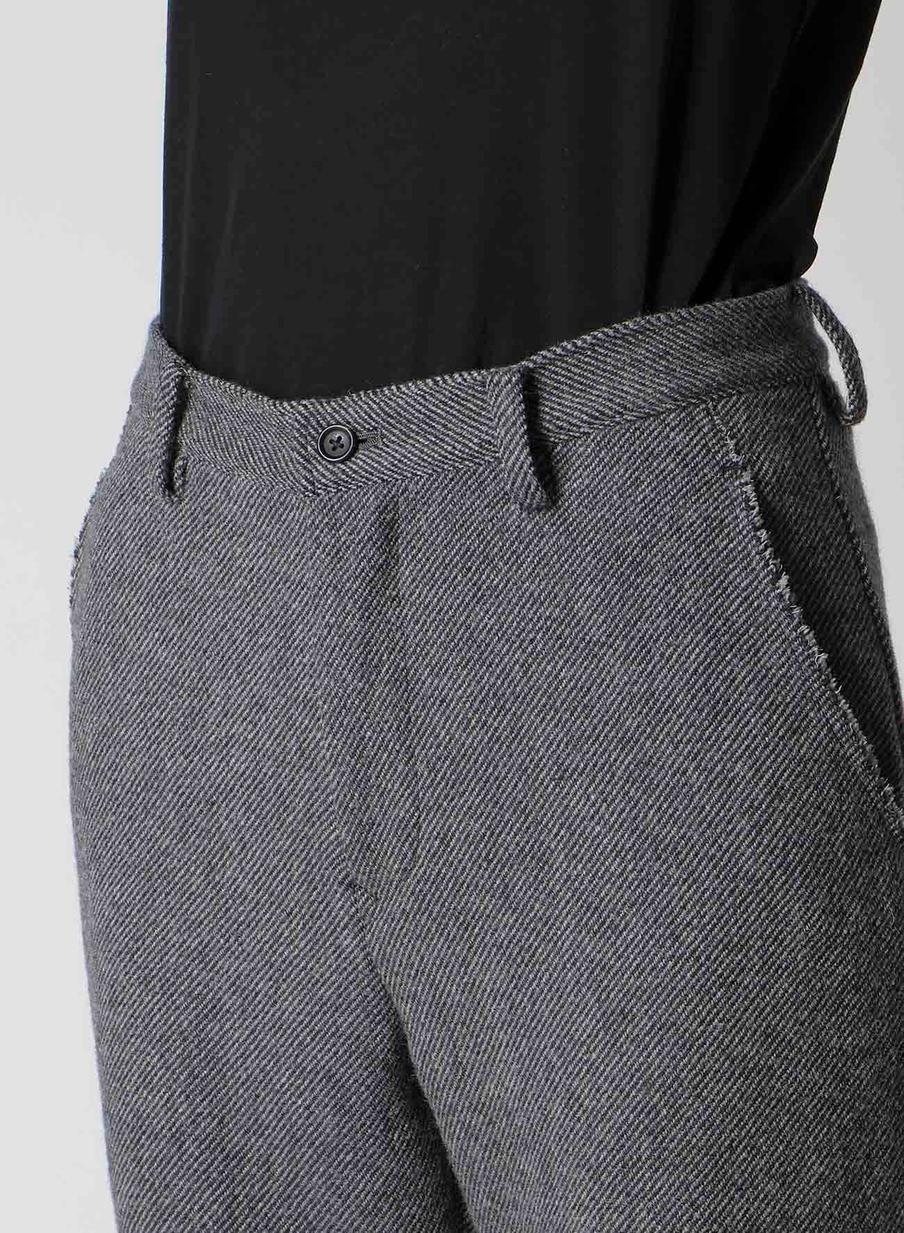 TWEED CLOTH CUFFED HEM PANTS