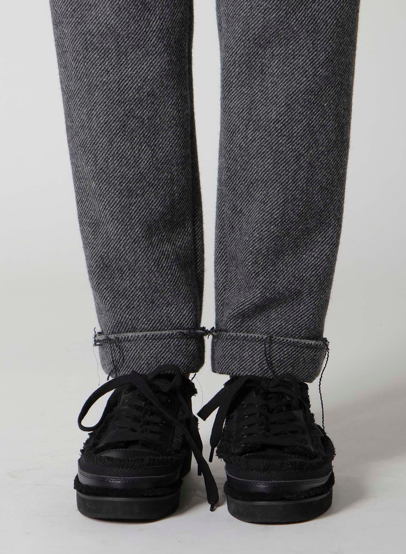 TWEED CLOTH CUFFED HEM PANTS