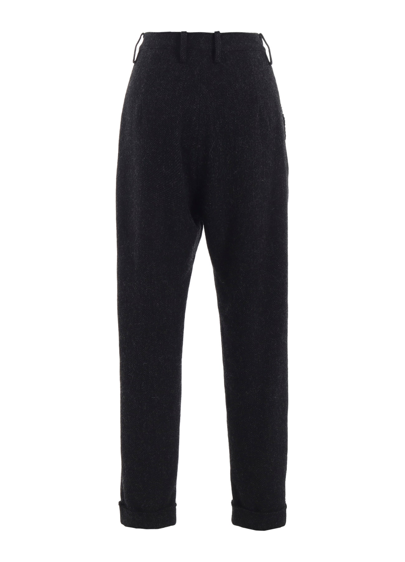 TWEED CLOTH CUFFED HEM PANTS
