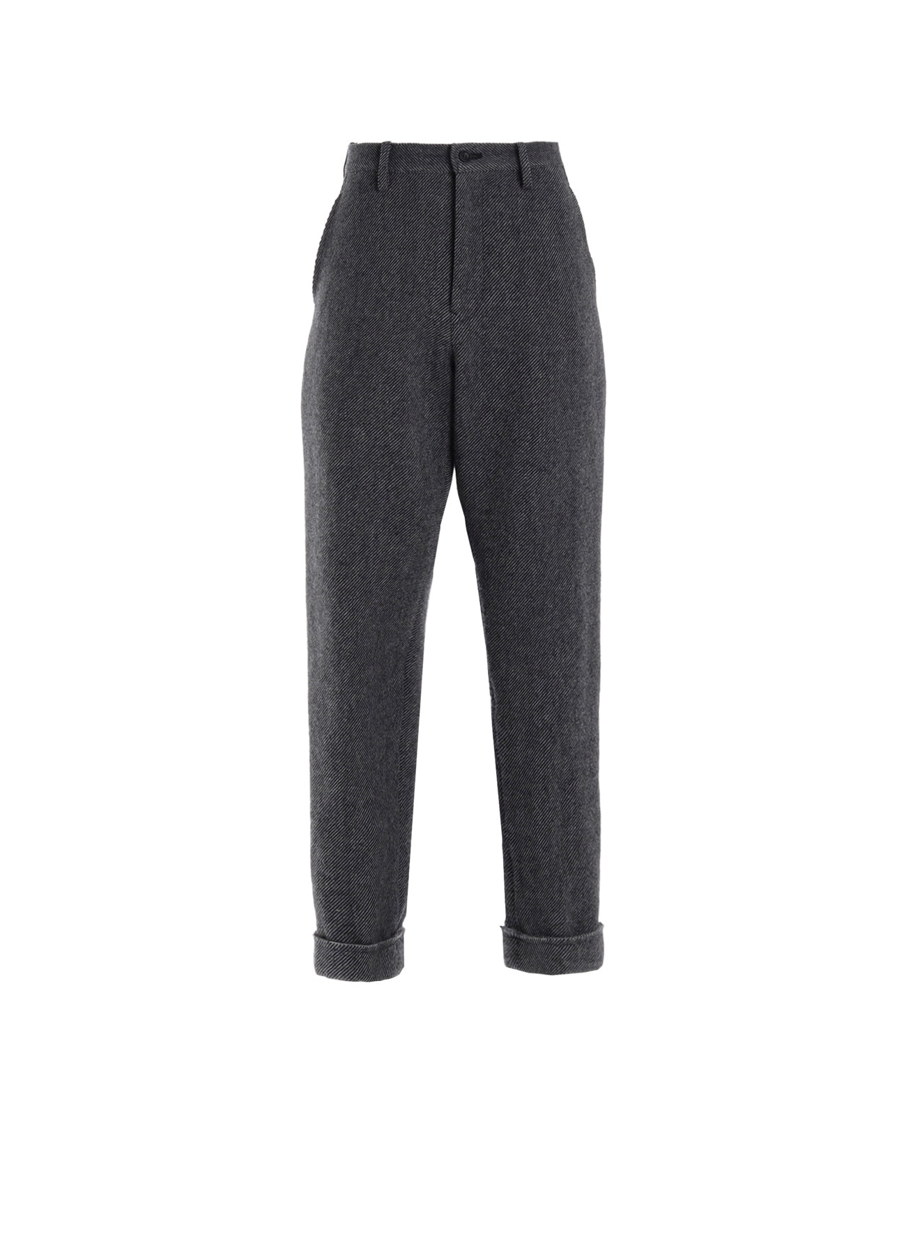 TWEED CLOTH CUFFED HEM PANTS