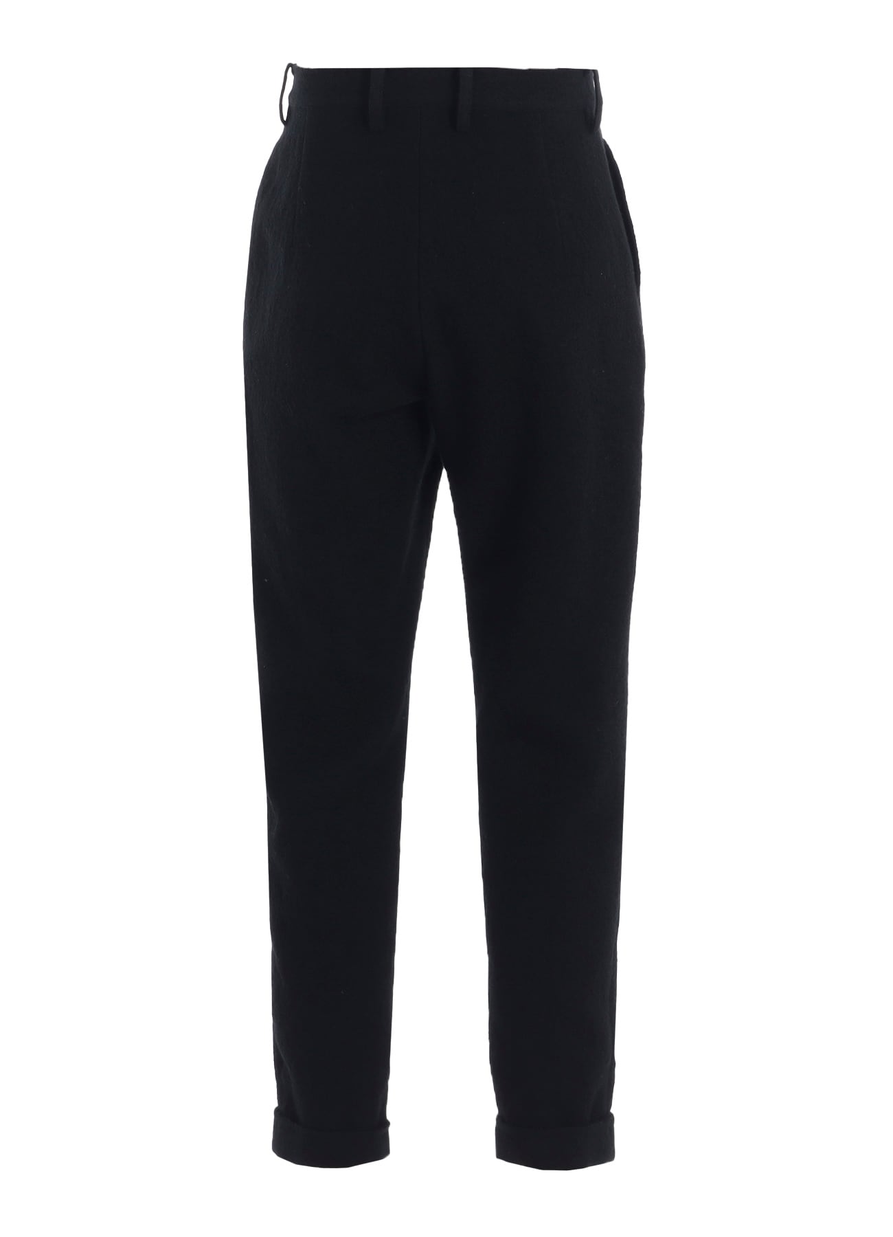 SHRINKED WOOL SERGE CUFFED HEM PANTS
