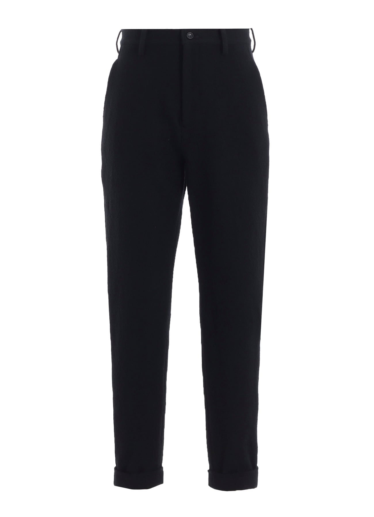 SHRINKED WOOL SERGE CUFFED HEM PANTS