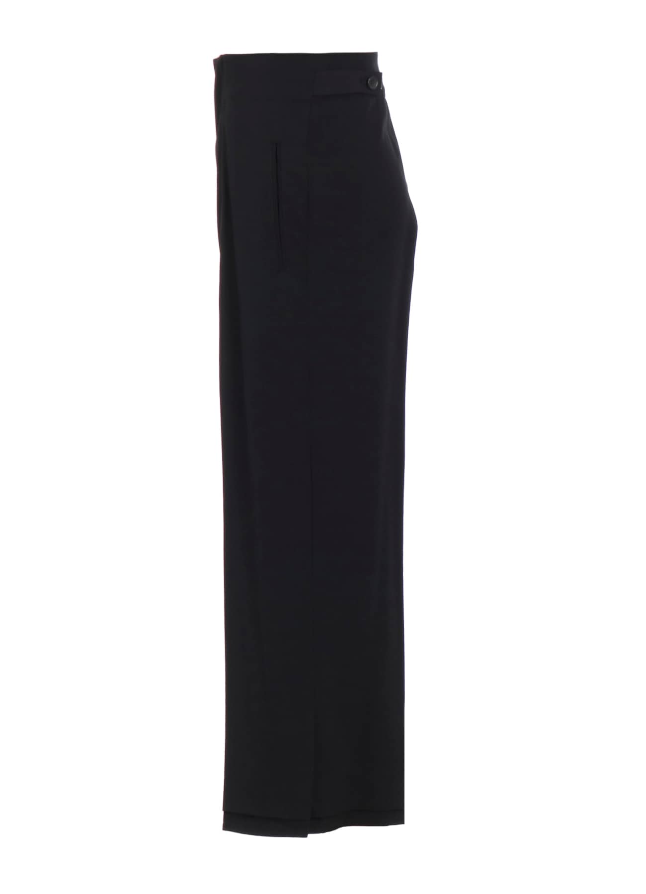 WOOL GABARDINE VENT WIDE PANTS