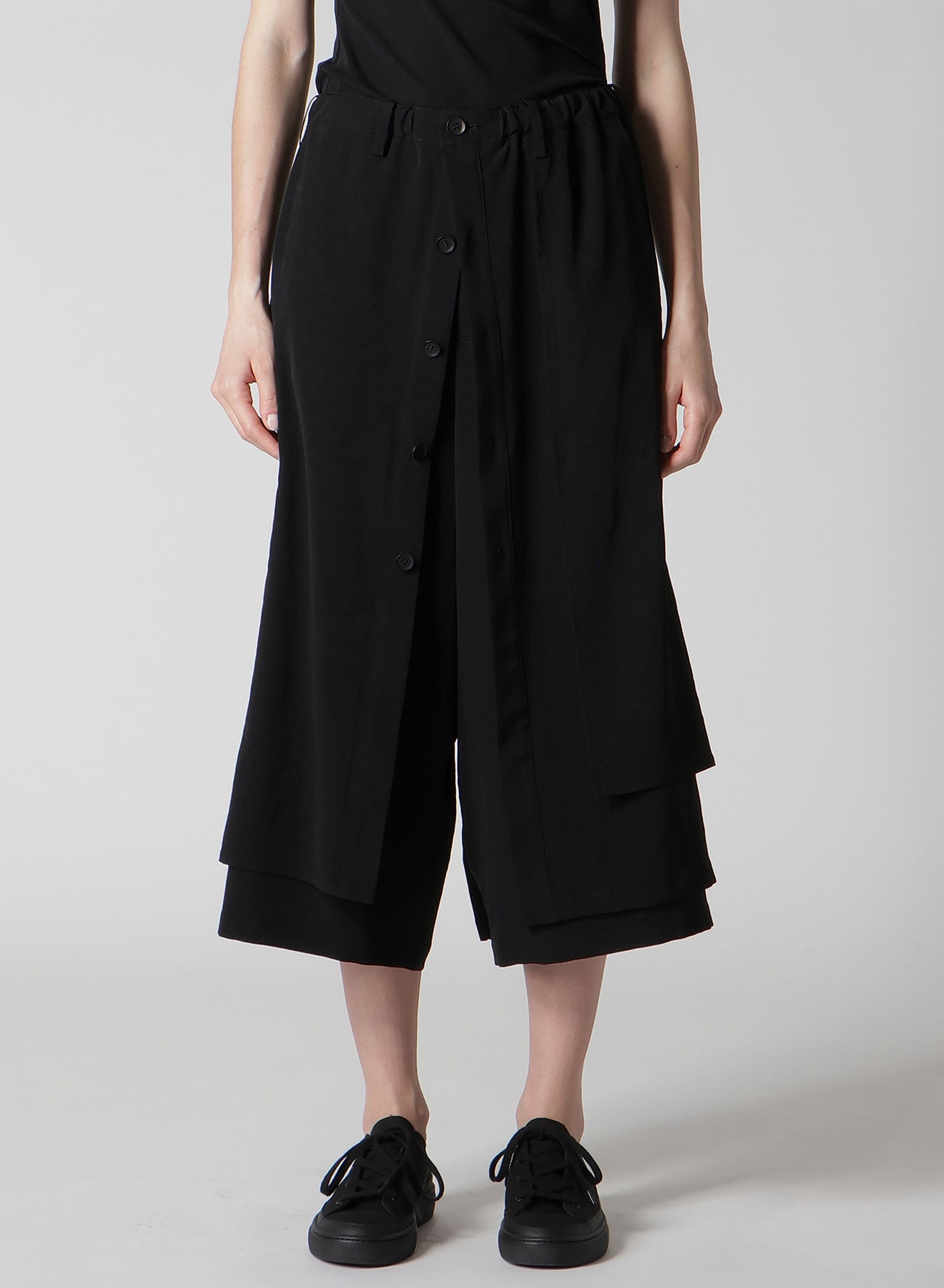 TA/PE CREPE DE CHINE F BUTTON WRAP PANTS