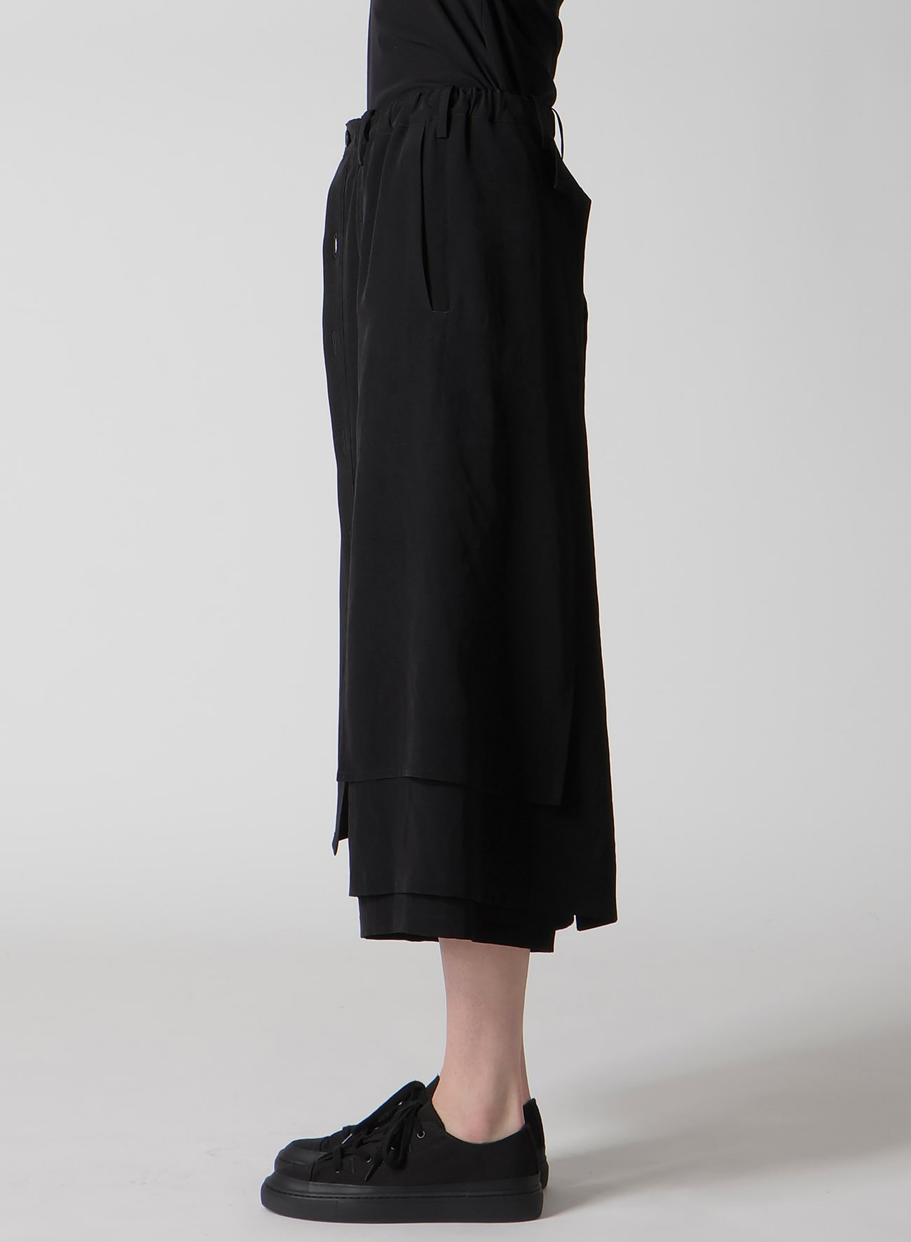 TA/PE CREPE DE CHINE F BUTTON WRAP PANTS
