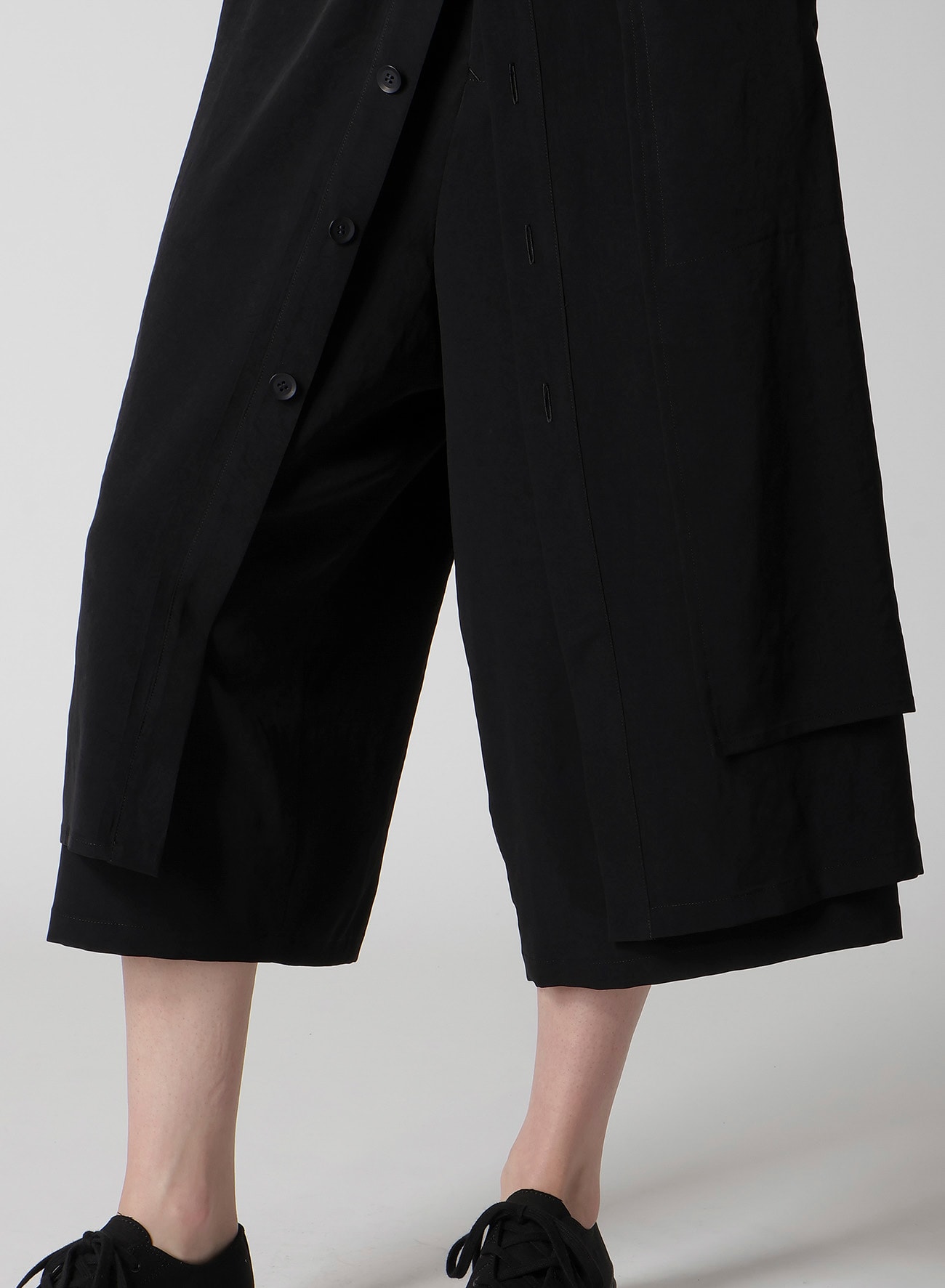 TA/PE CREPE DE CHINE F BUTTON WRAP PANTS