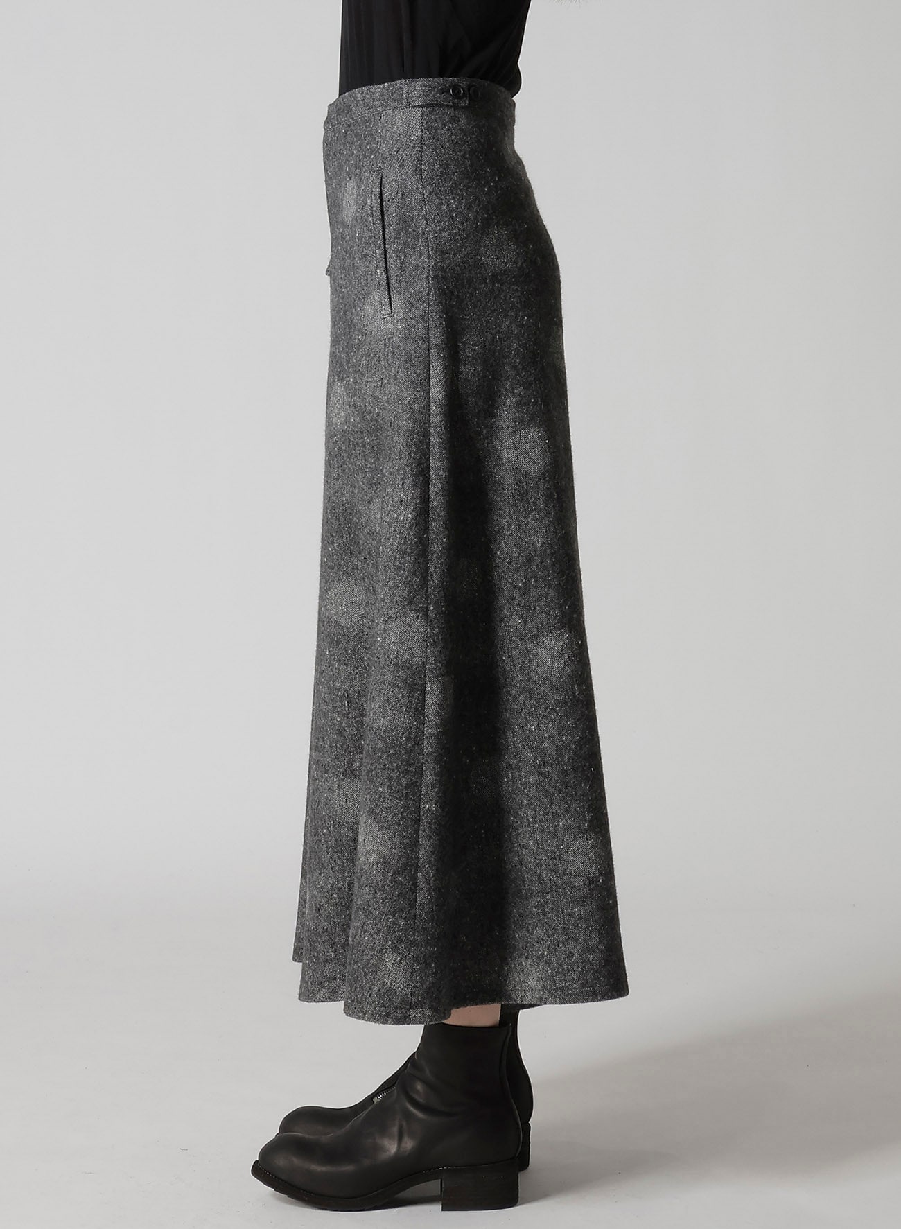＜H＞WOOL MOHAIR FLARE PANTS/パンツ　即完売 WOOL SHADOW DOT FLARE PANTS(XS Gray): Yohji Yamamoto｜THE