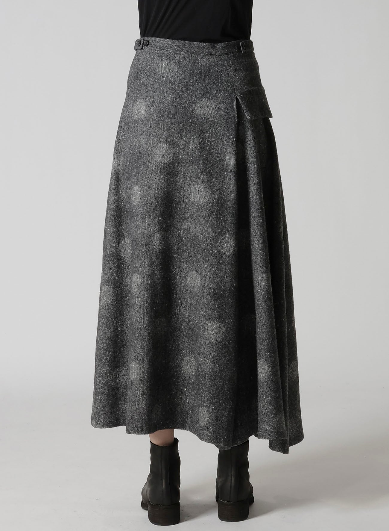 WOOL SHADOW DOT FLARE PANTS