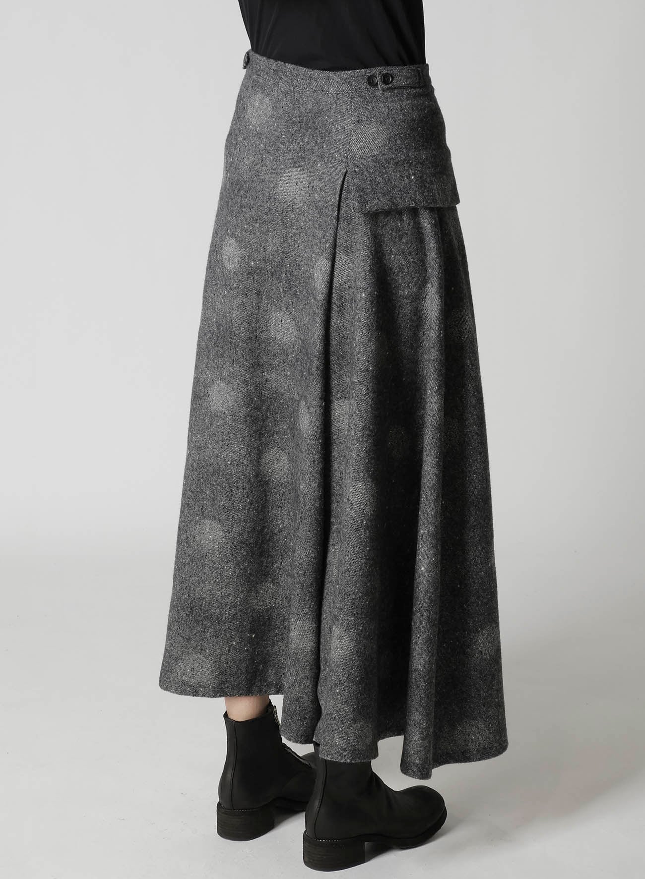 WOOL SHADOW DOT FLARE PANTS