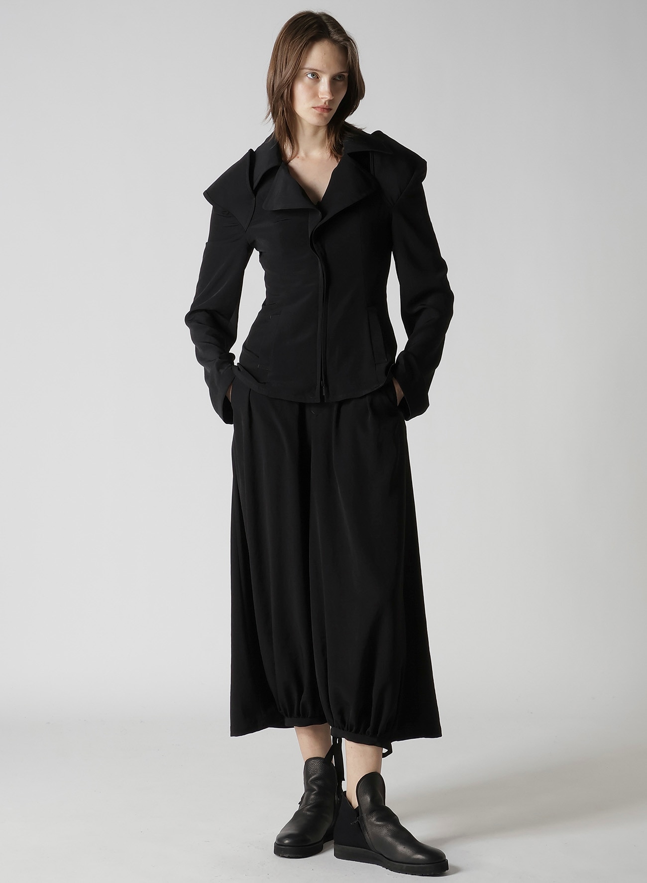 TA/PE CREPE DE CHINE F GATHERED PANTS
