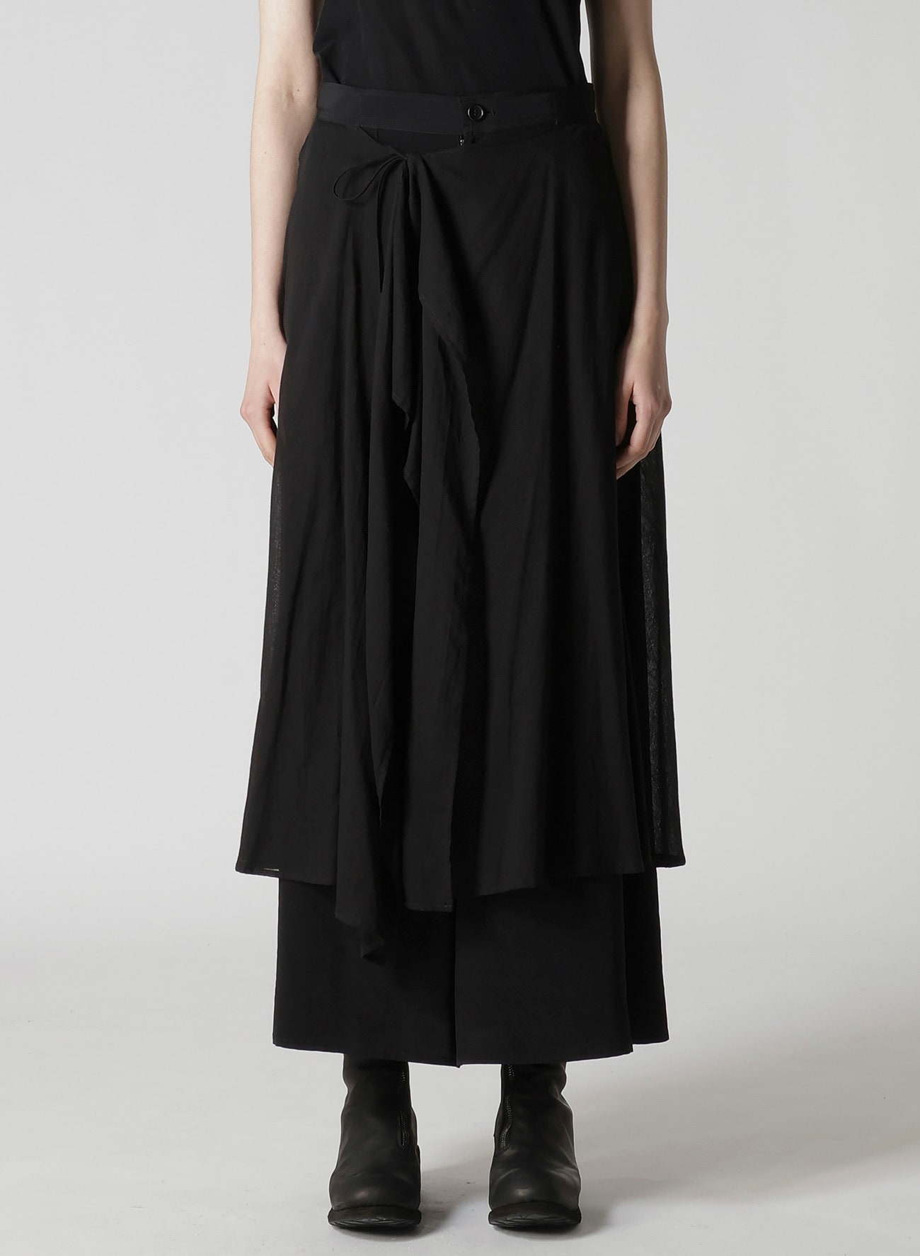 TA/PE CREPE DE CHINE 2 LAYERED FLARE PANTS