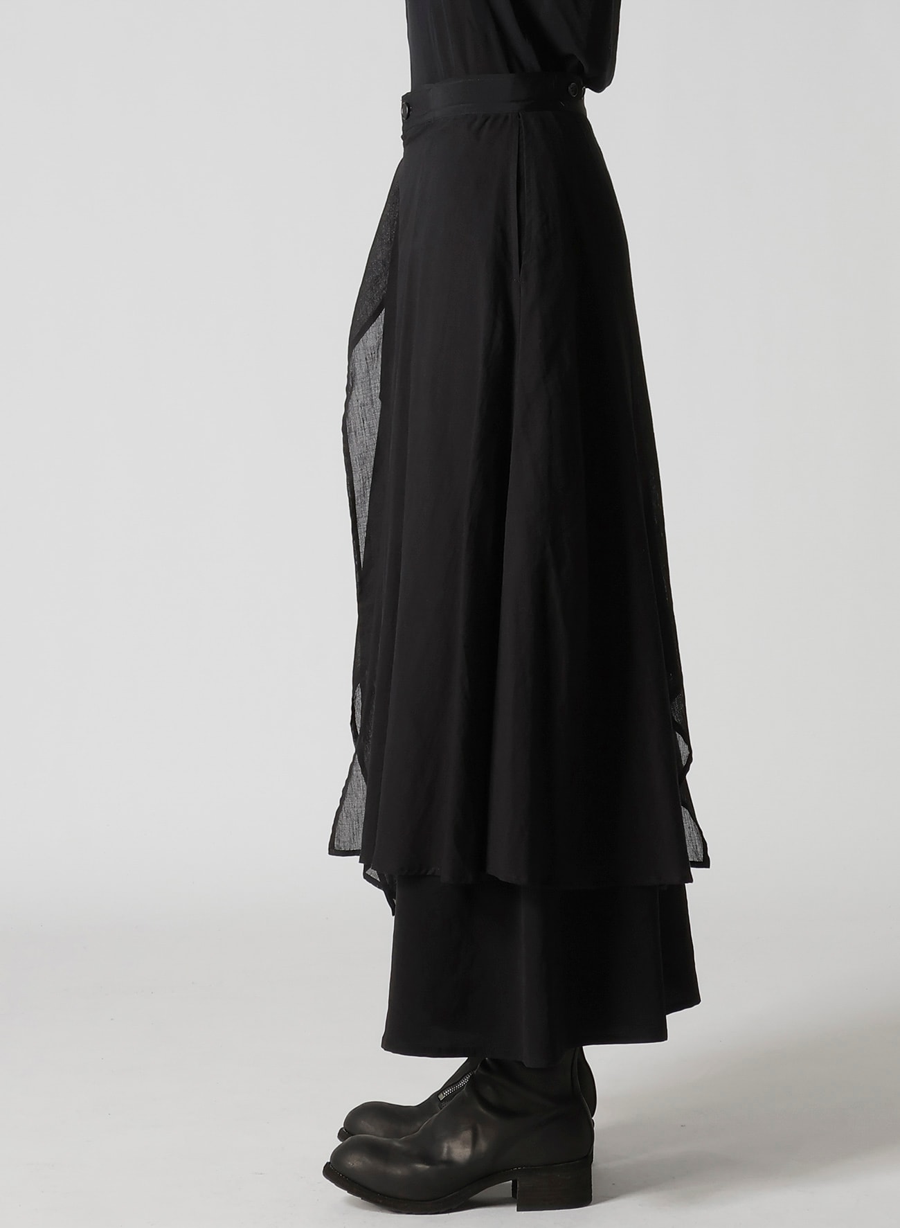 TA/PE CREPE DE CHINE 2 LAYERED FLARE PANTS
