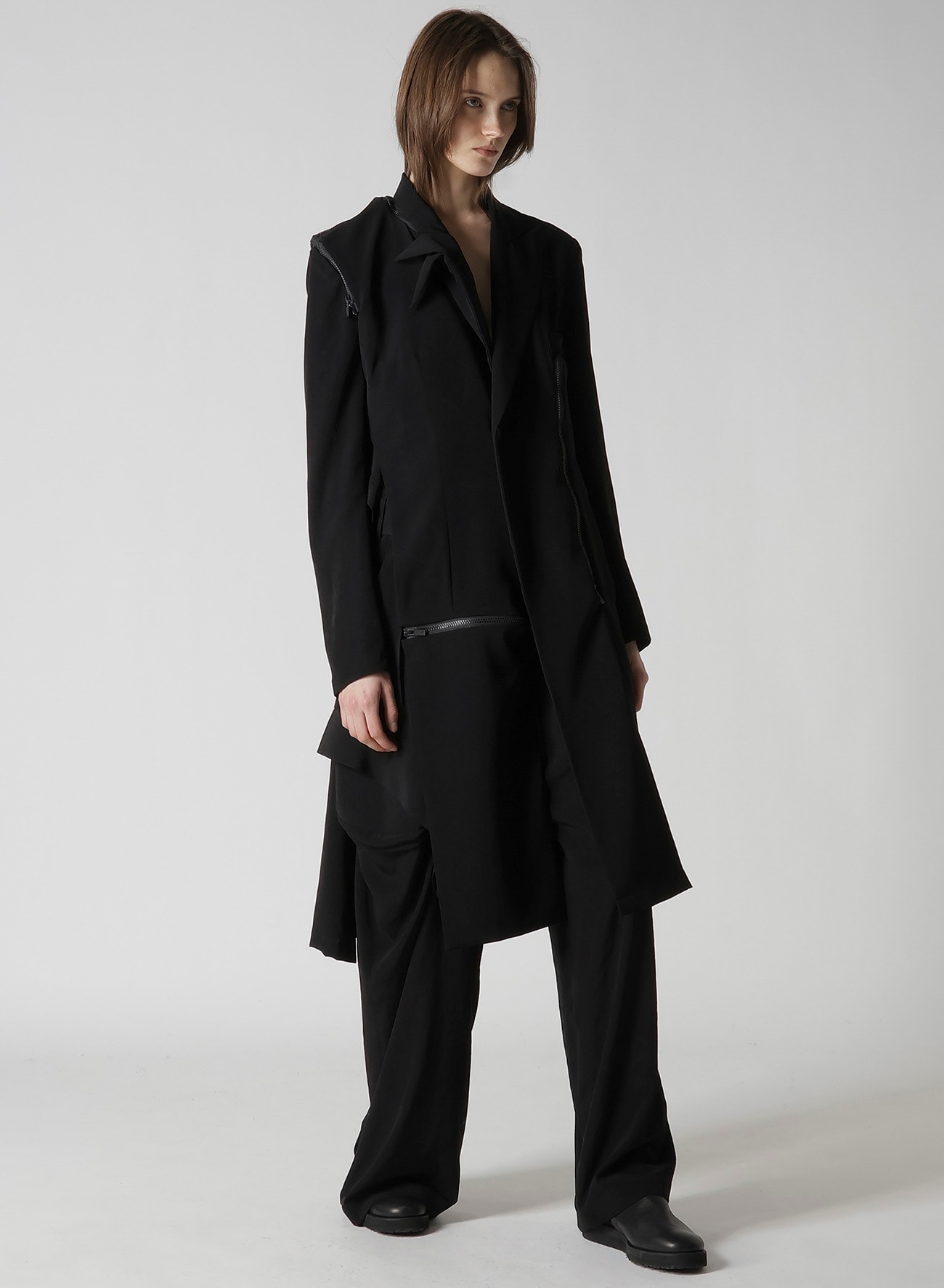 TA/PE CREPE DE CHINE R DRAPED WIDE PANTS