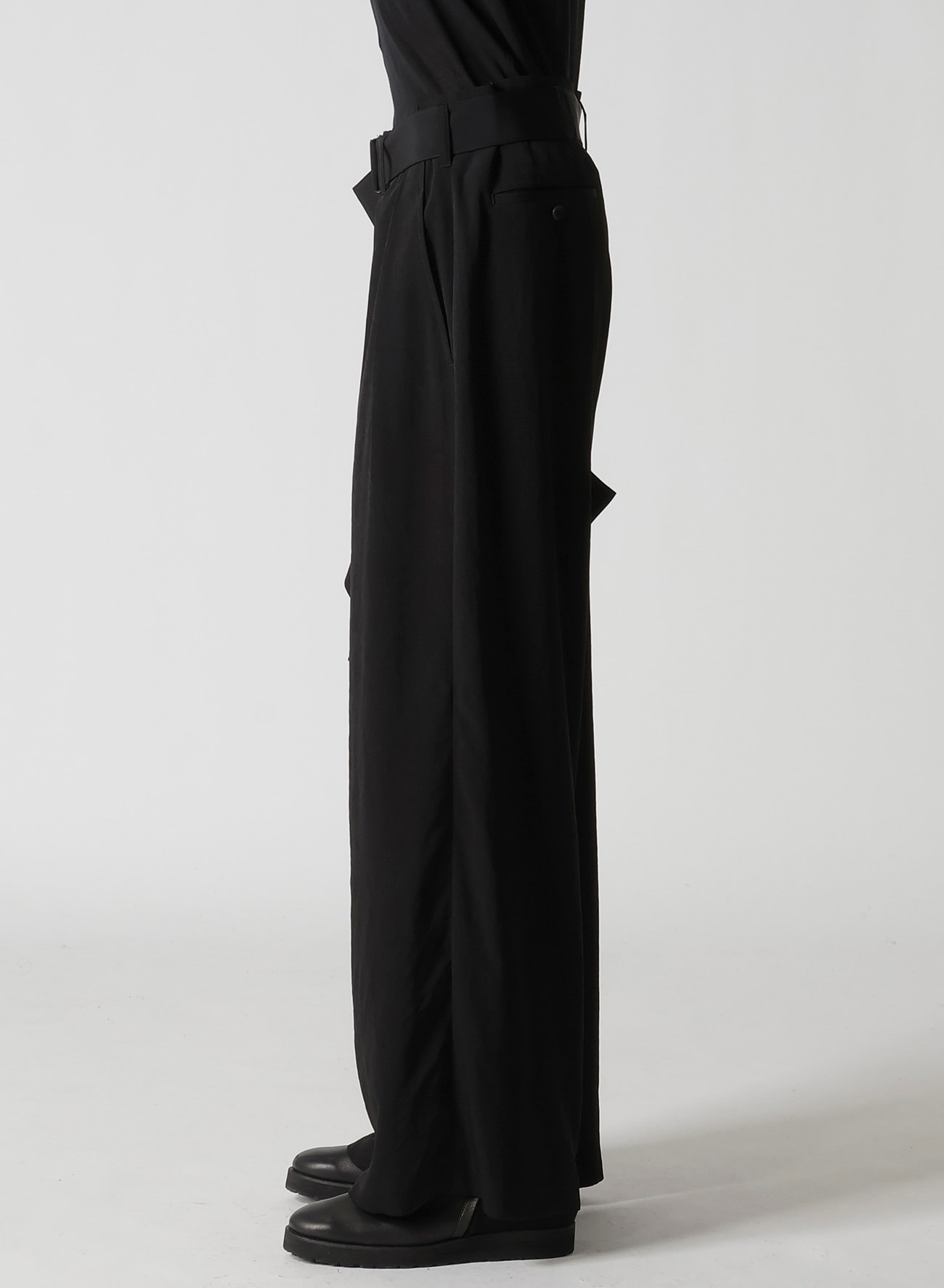 TA/PE CREPE DE CHINE R DRAPED WIDE PANTS