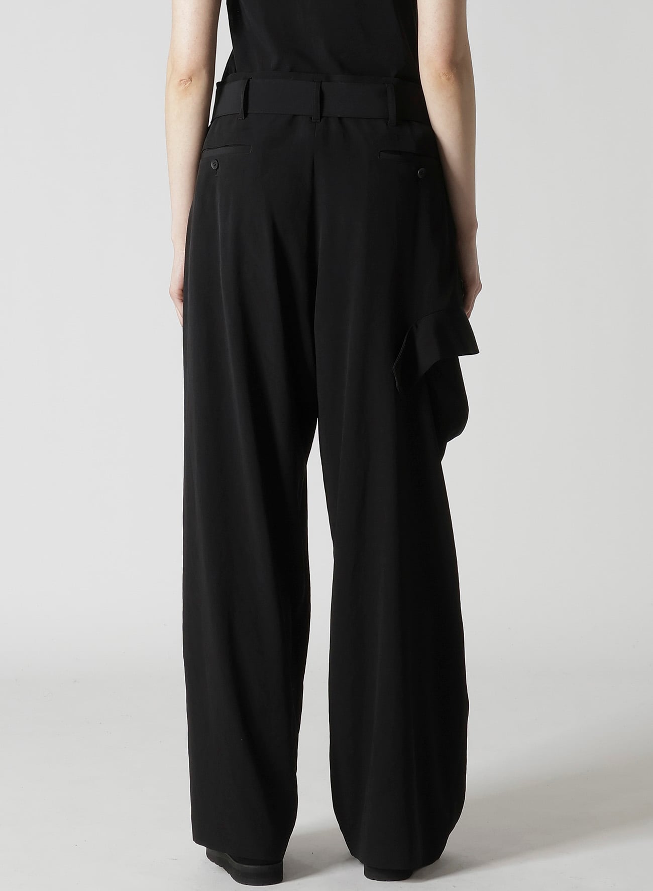 TA/PE CREPE DE CHINE R DRAPED WIDE PANTS