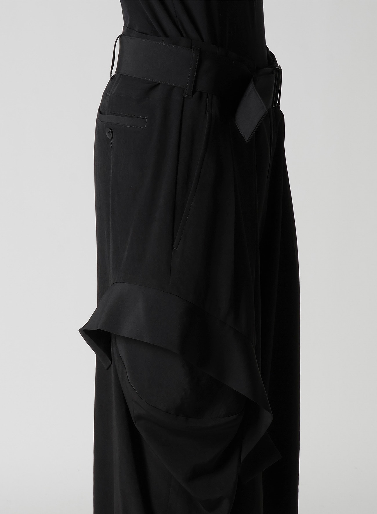 TA/PE CREPE DE CHINE R DRAPED WIDE PANTS