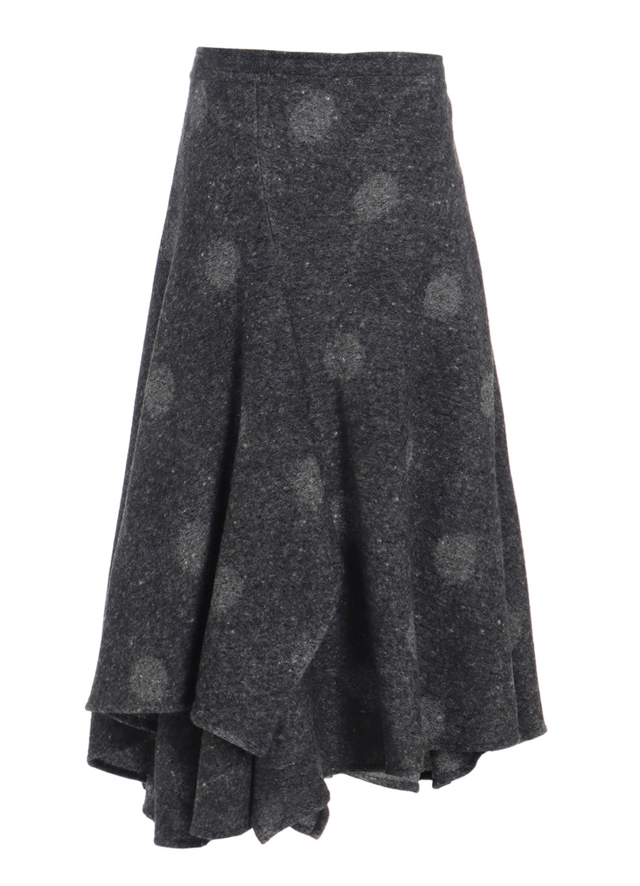 WOOL SHADOW DOT R GATHERED SKIRT