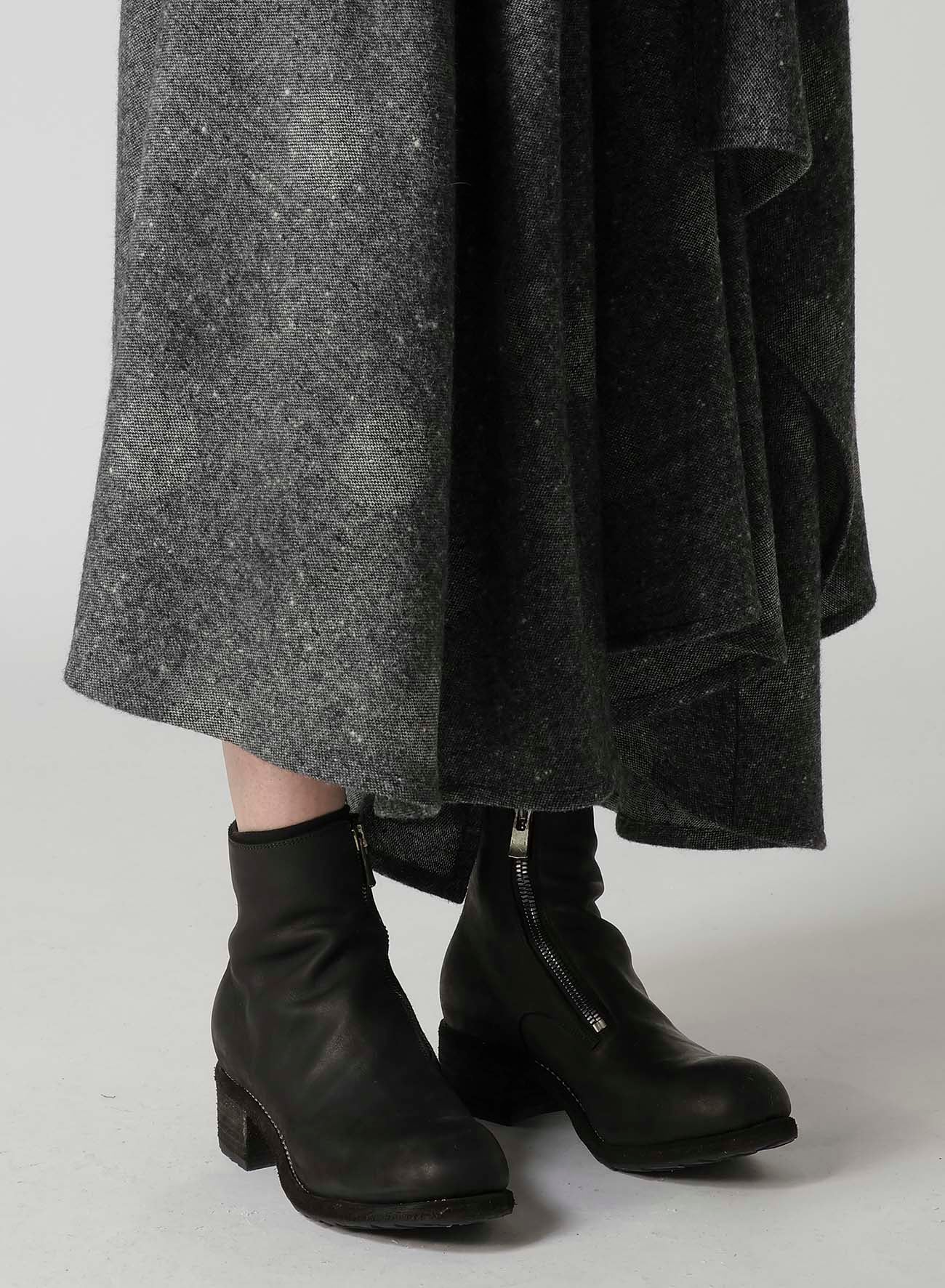 WOOL SHADOW DOT R GATHERED SKIRT