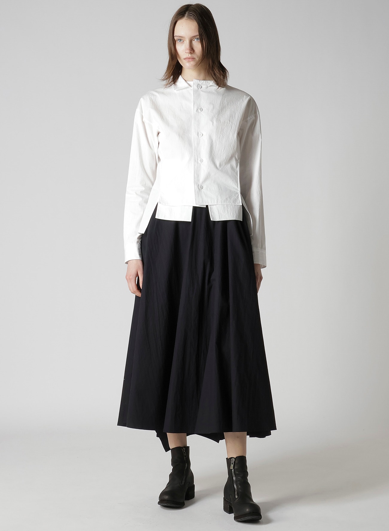 COTTON BROAD L GATHERED FLARE SKIRT