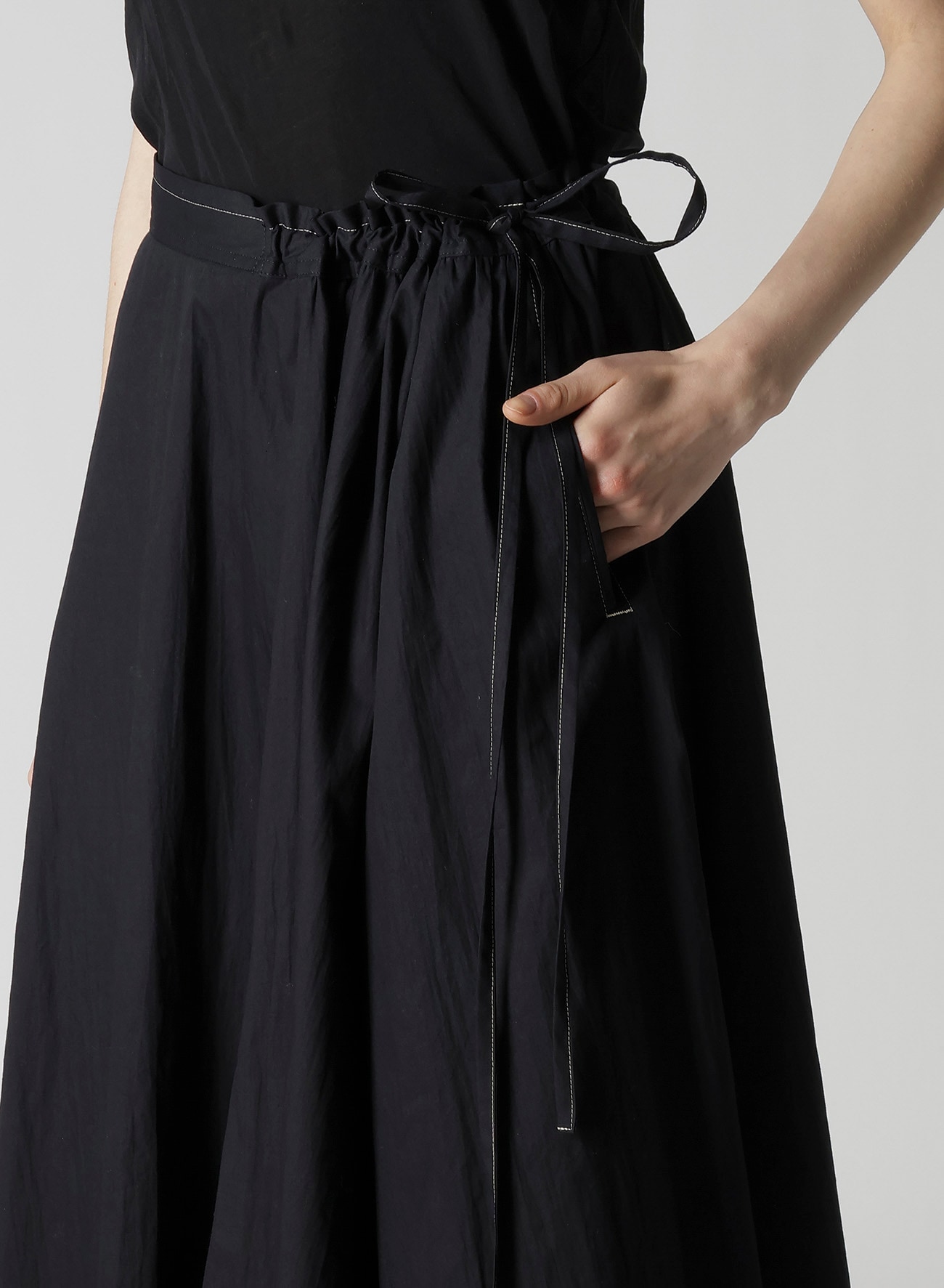 COTTON BROAD L GATHERED FLARE SKIRT