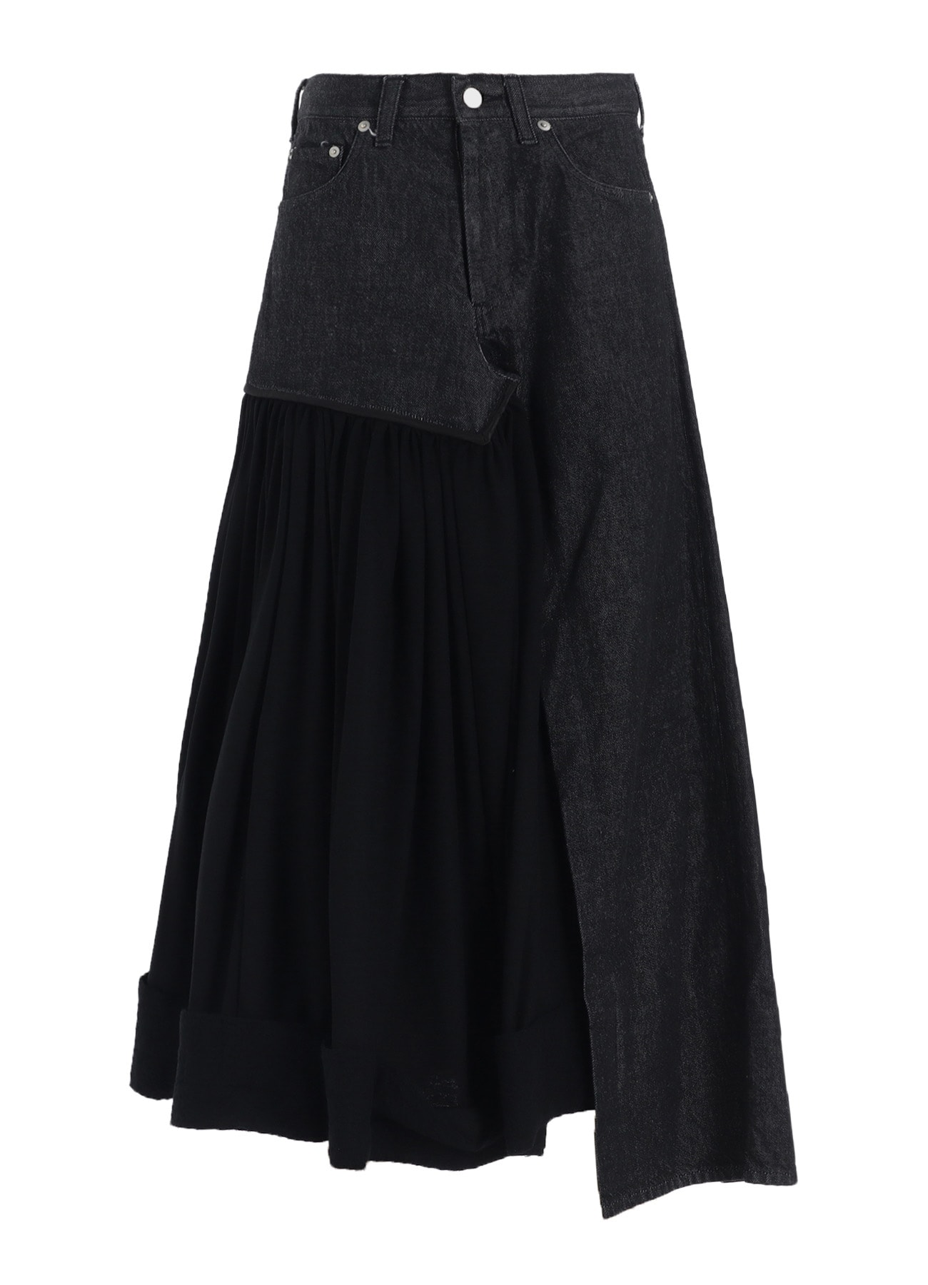 11.5OZ DENIM L CUT OFF COMBINATION SKIRT