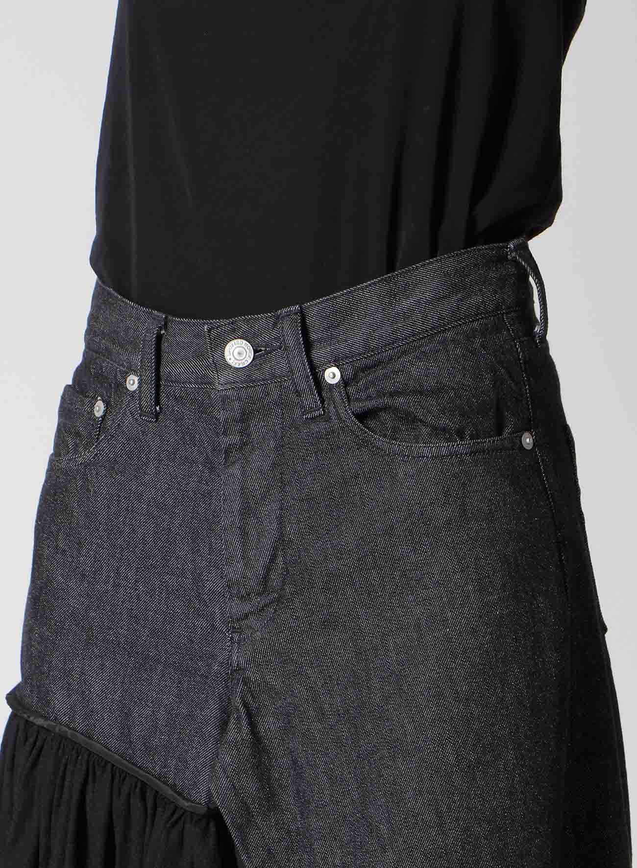 11.5OZ DENIM L CUT OFF COMBINATION SKIRT