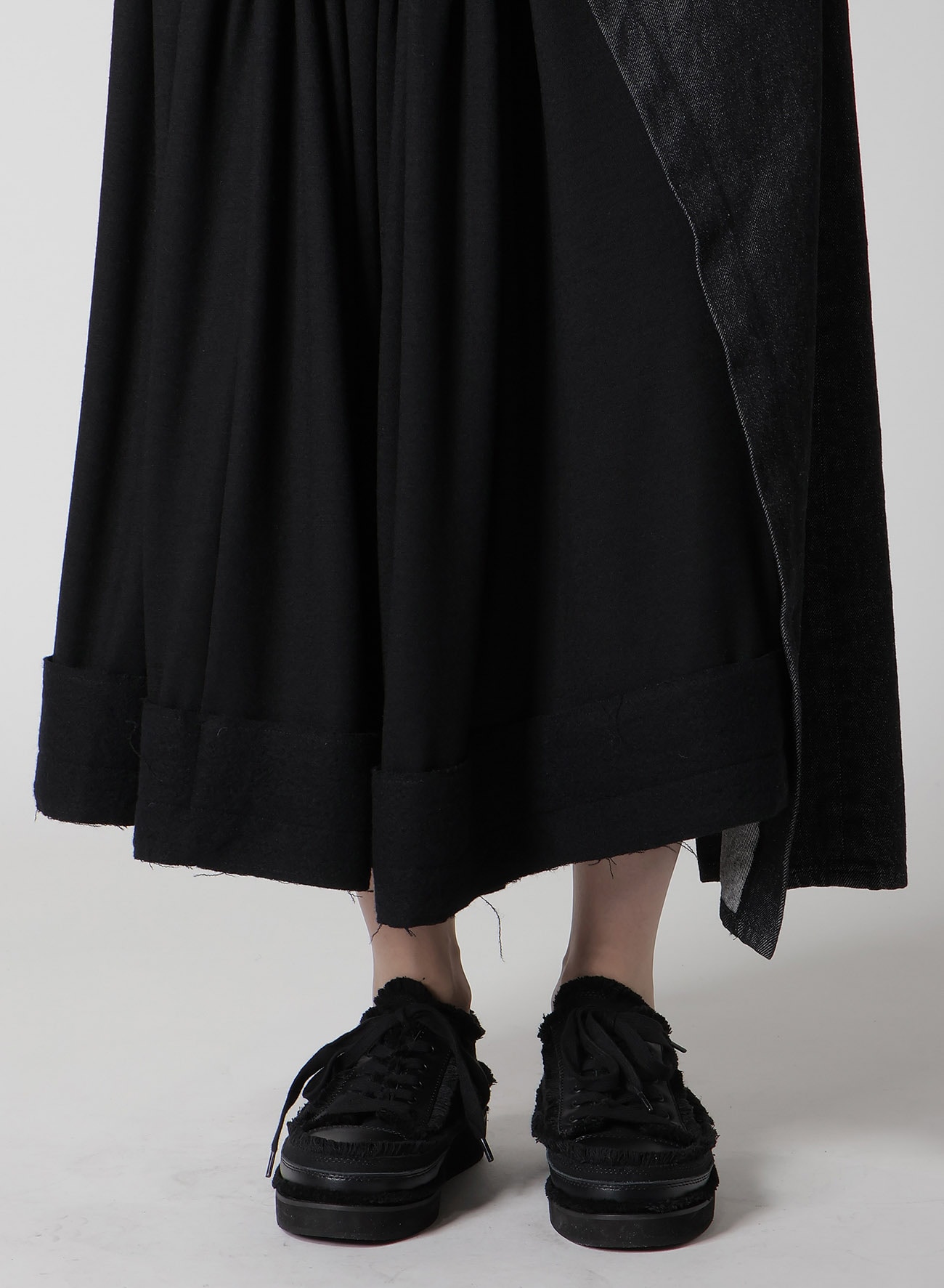 11.5OZ DENIM L CUT OFF COMBINATION SKIRT