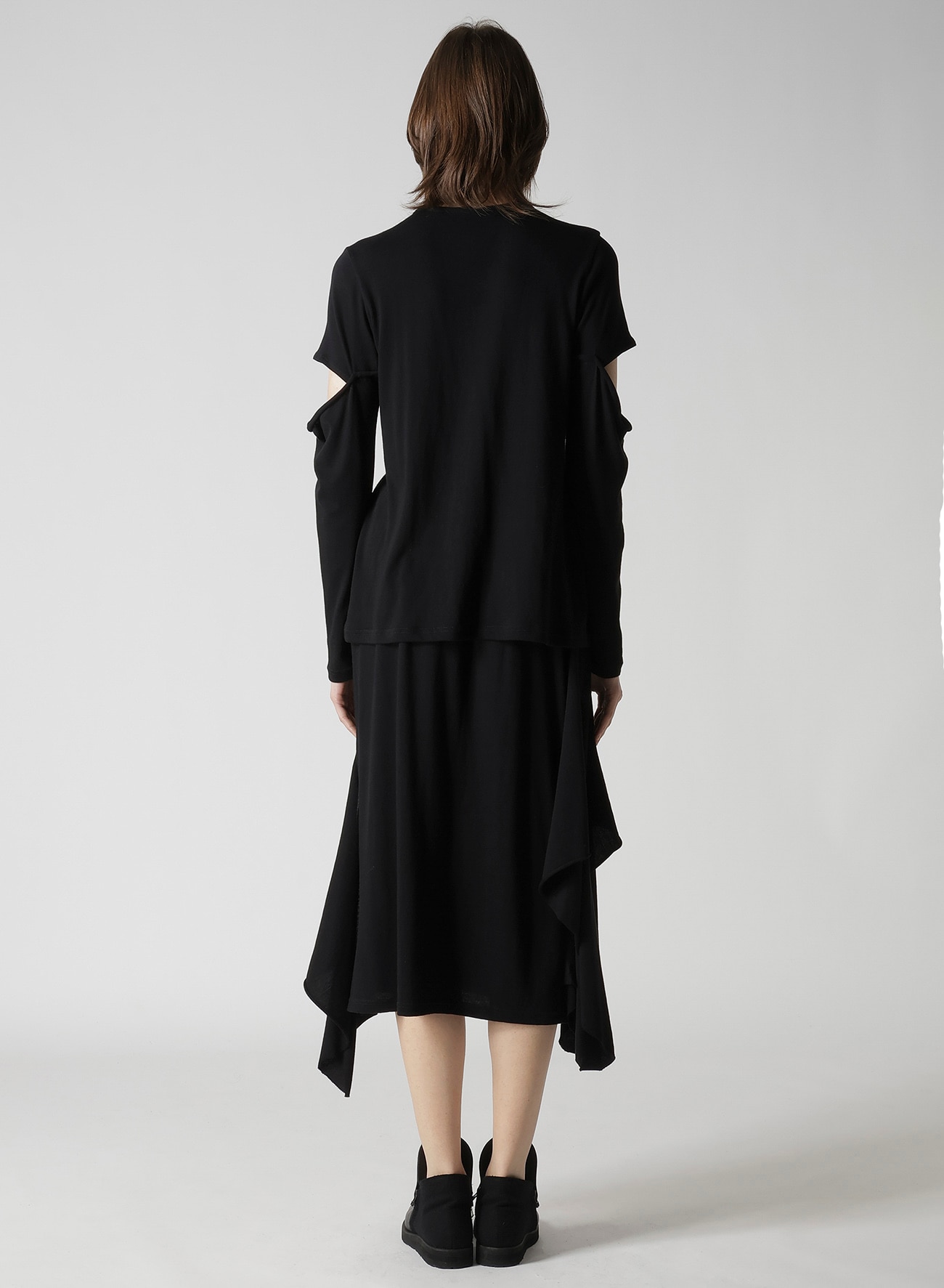 COTTON GAUZE DRAPED ZIP PO