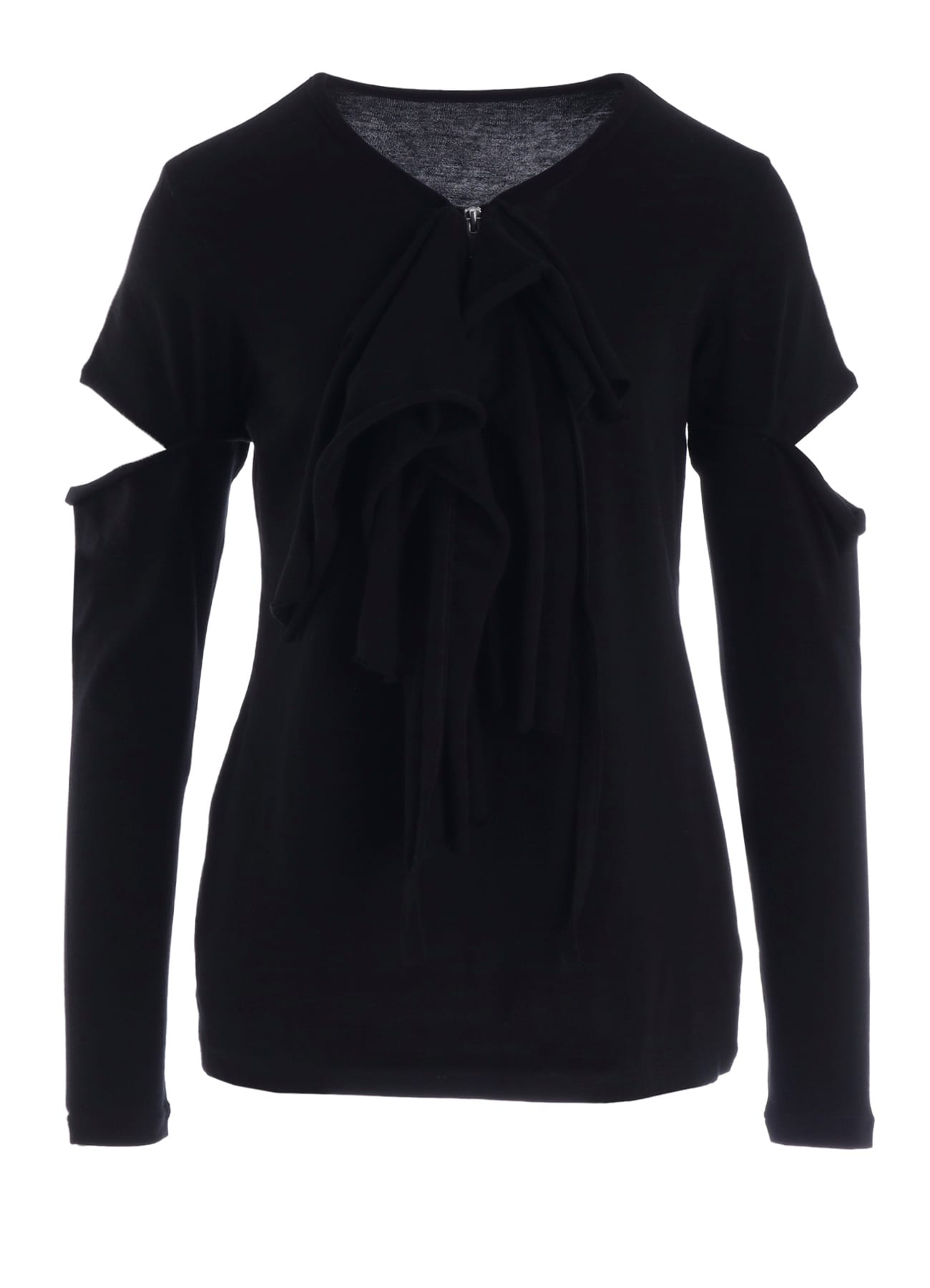 COTTON GAUZE DRAPED ZIP PO