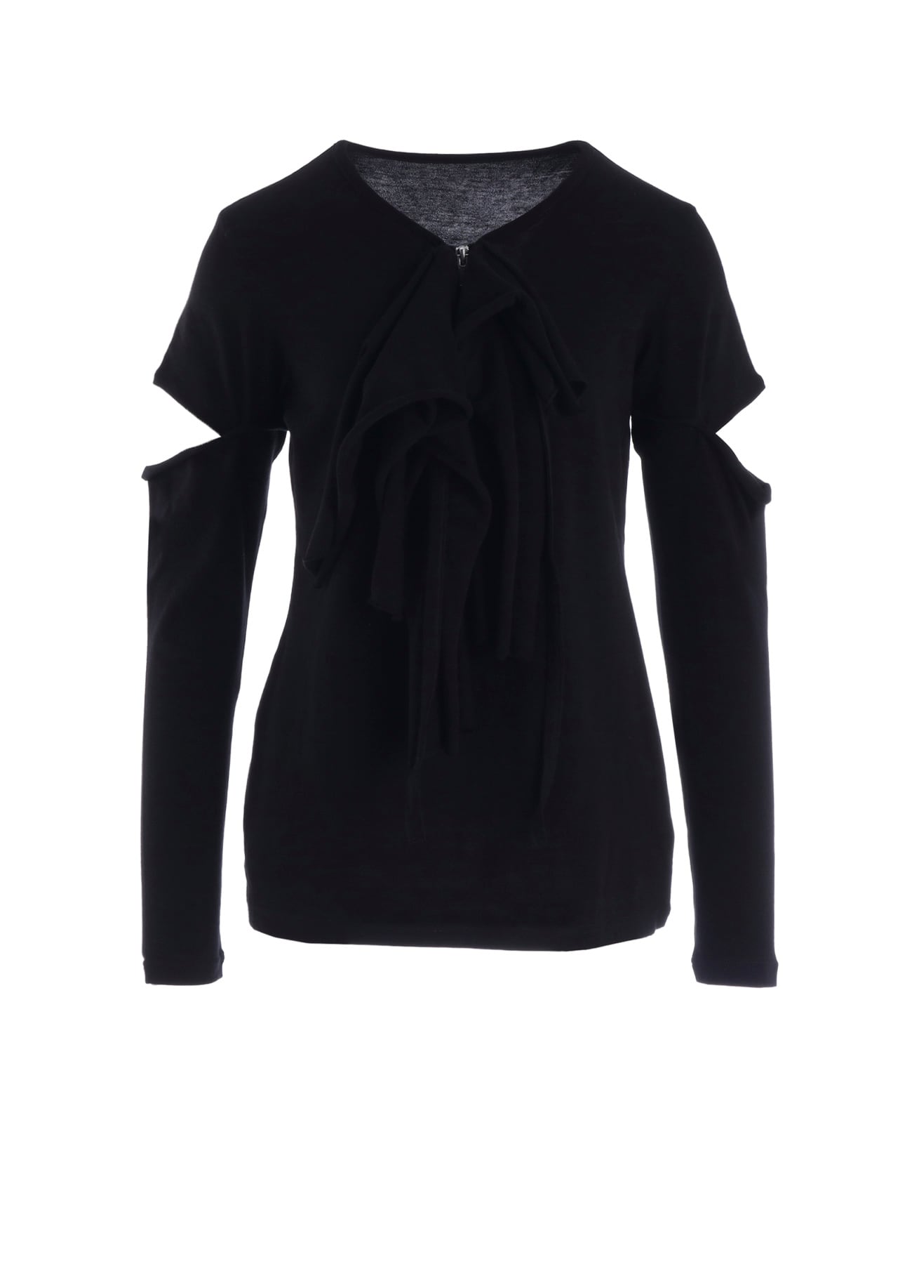 COTTON GAUZE DRAPED ZIP PO