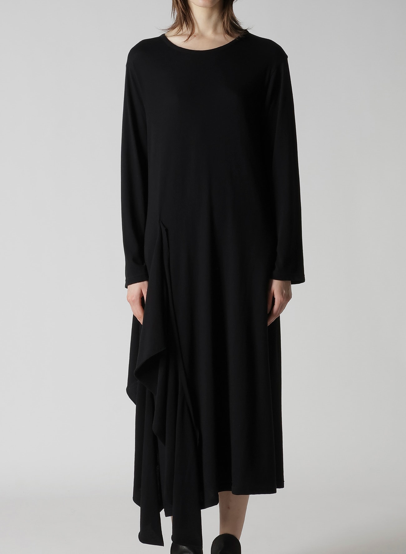 COTTON GAUZE DRAPED DRESS