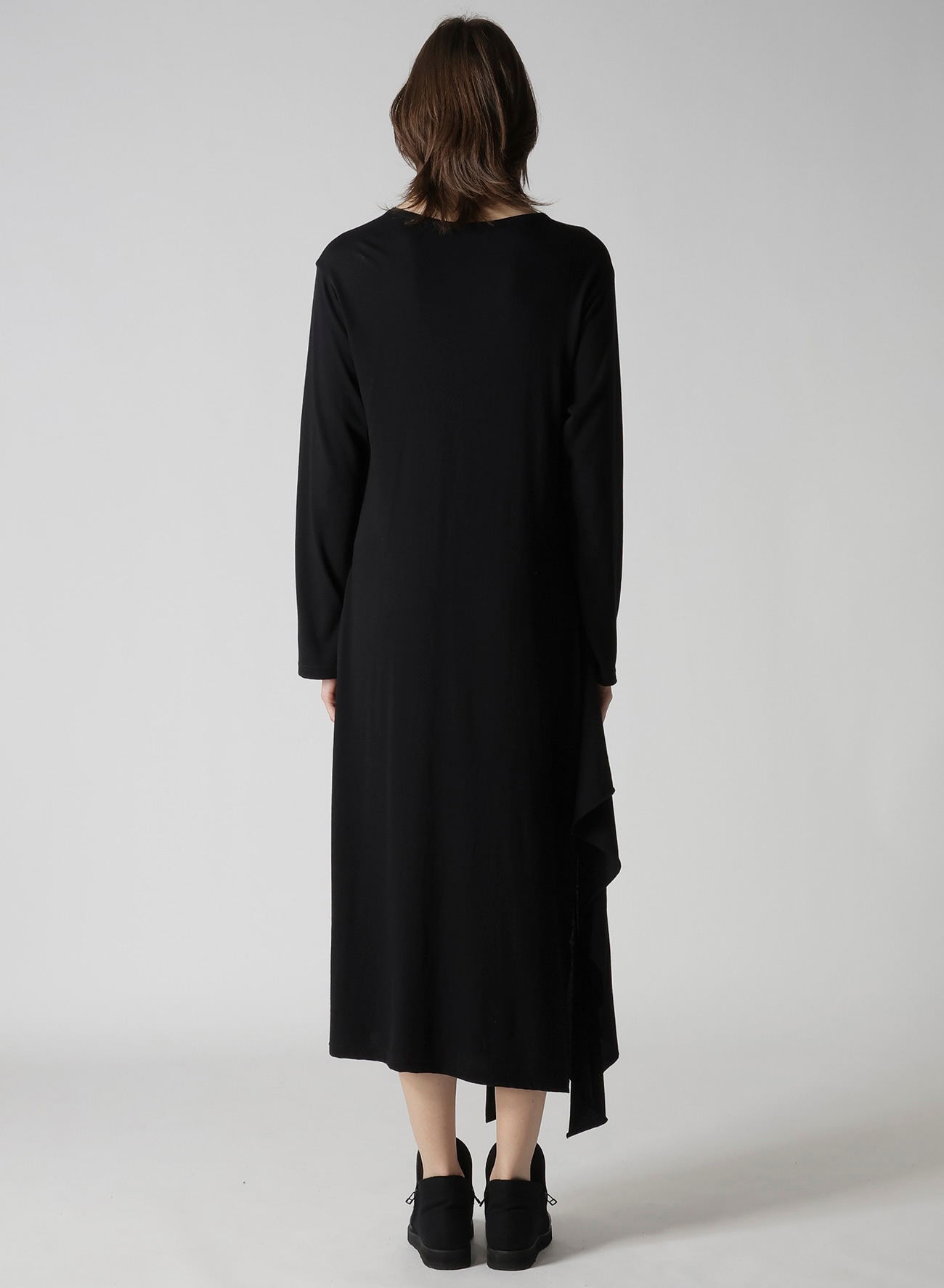 COTTON GAUZE DRAPED DRESS