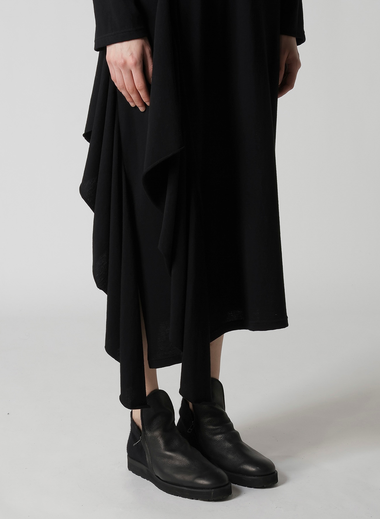 COTTON GAUZE DRAPED DRESS