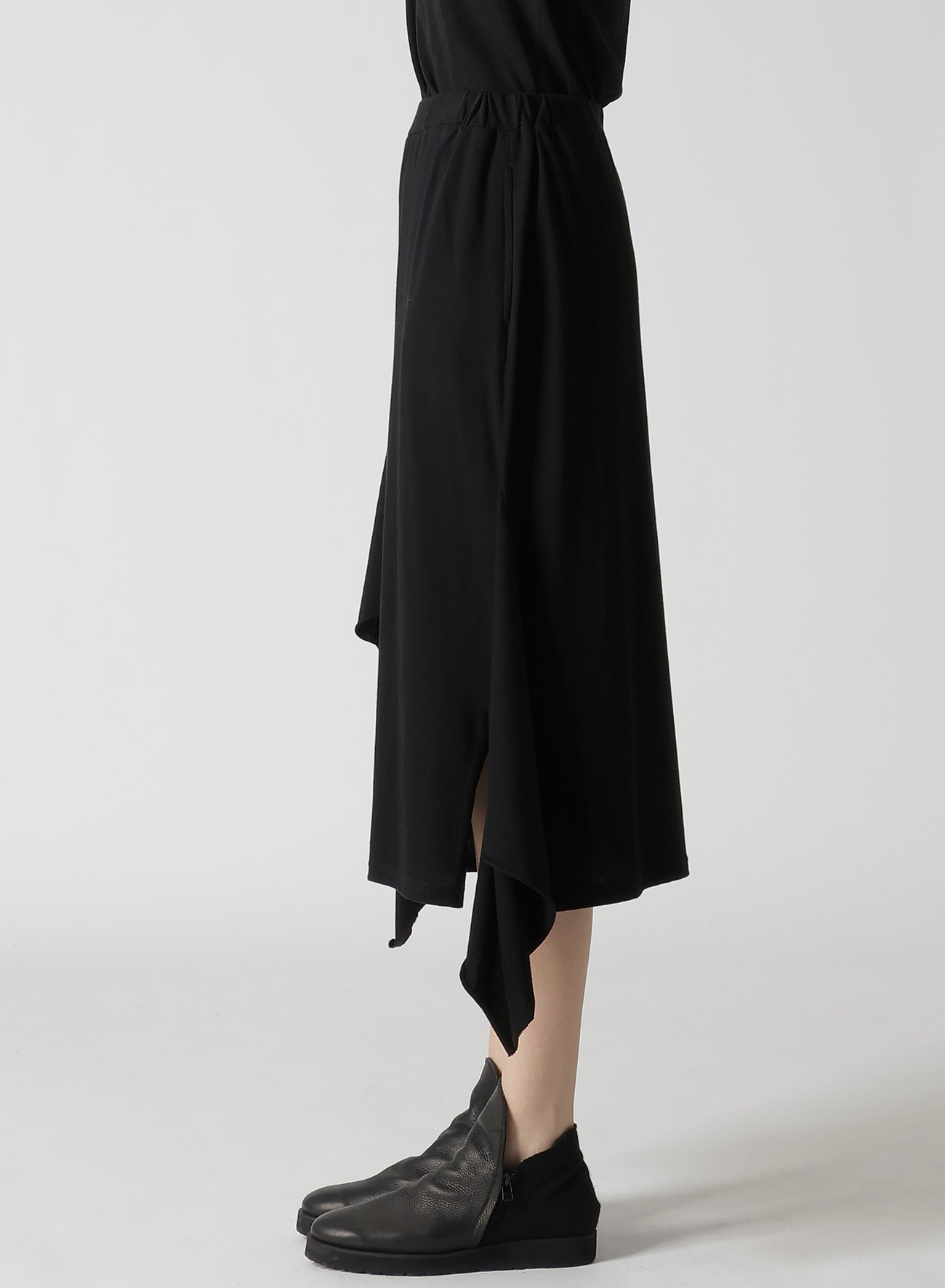 COTTON GAUZE DRAPED SKIRT