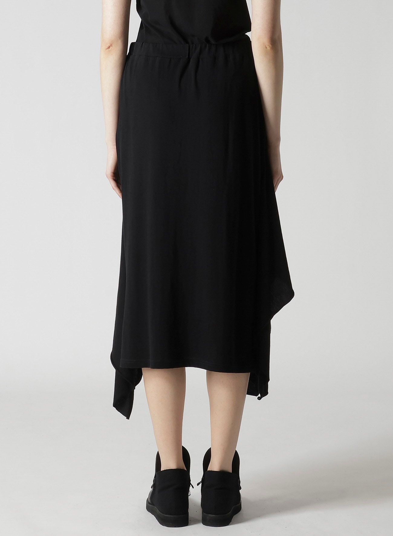 COTTON GAUZE DRAPED SKIRT