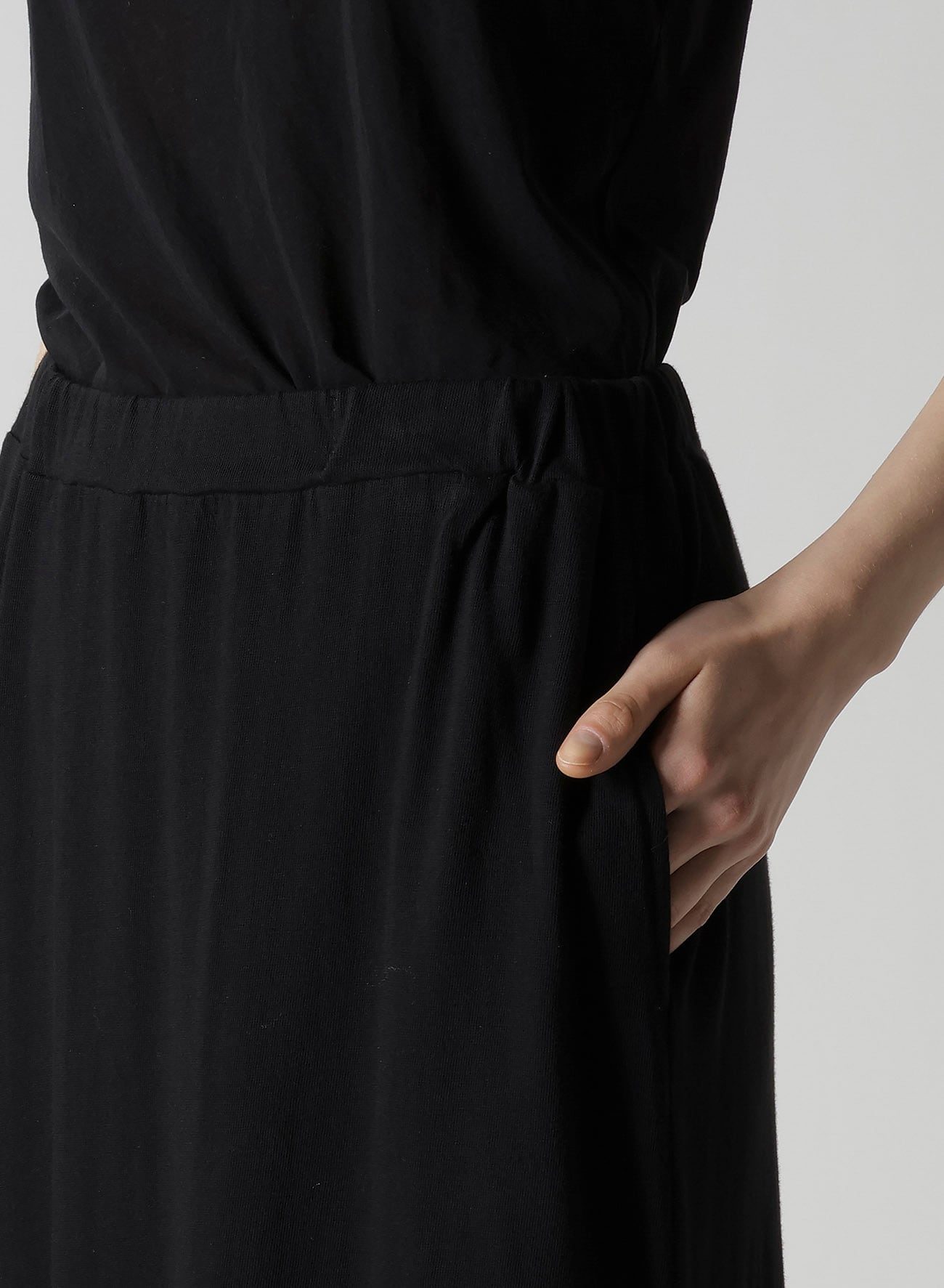 COTTON GAUZE DRAPED SKIRT