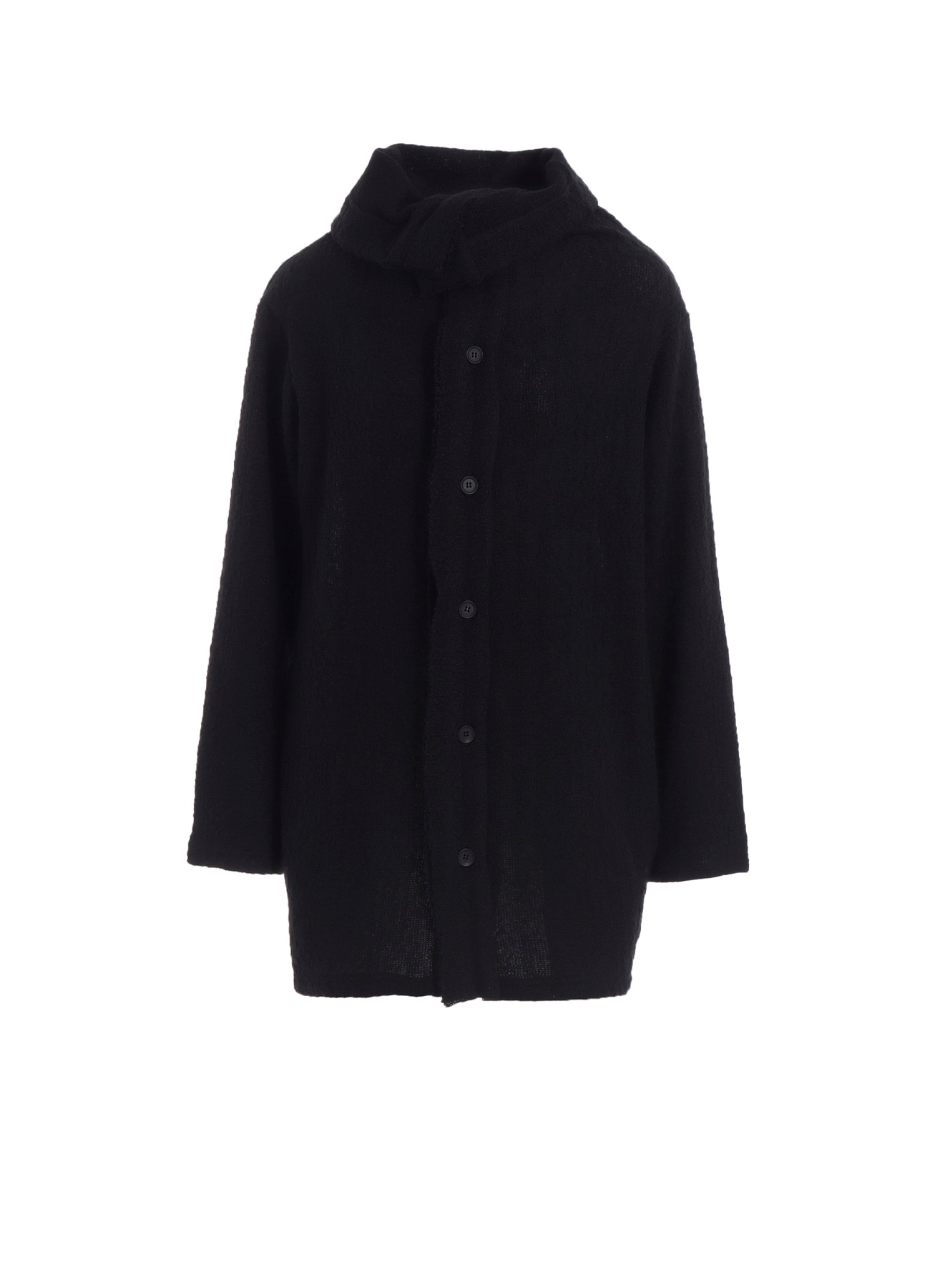 CRUSHED GLEN CHECK HIGH NECK CARDIGAN