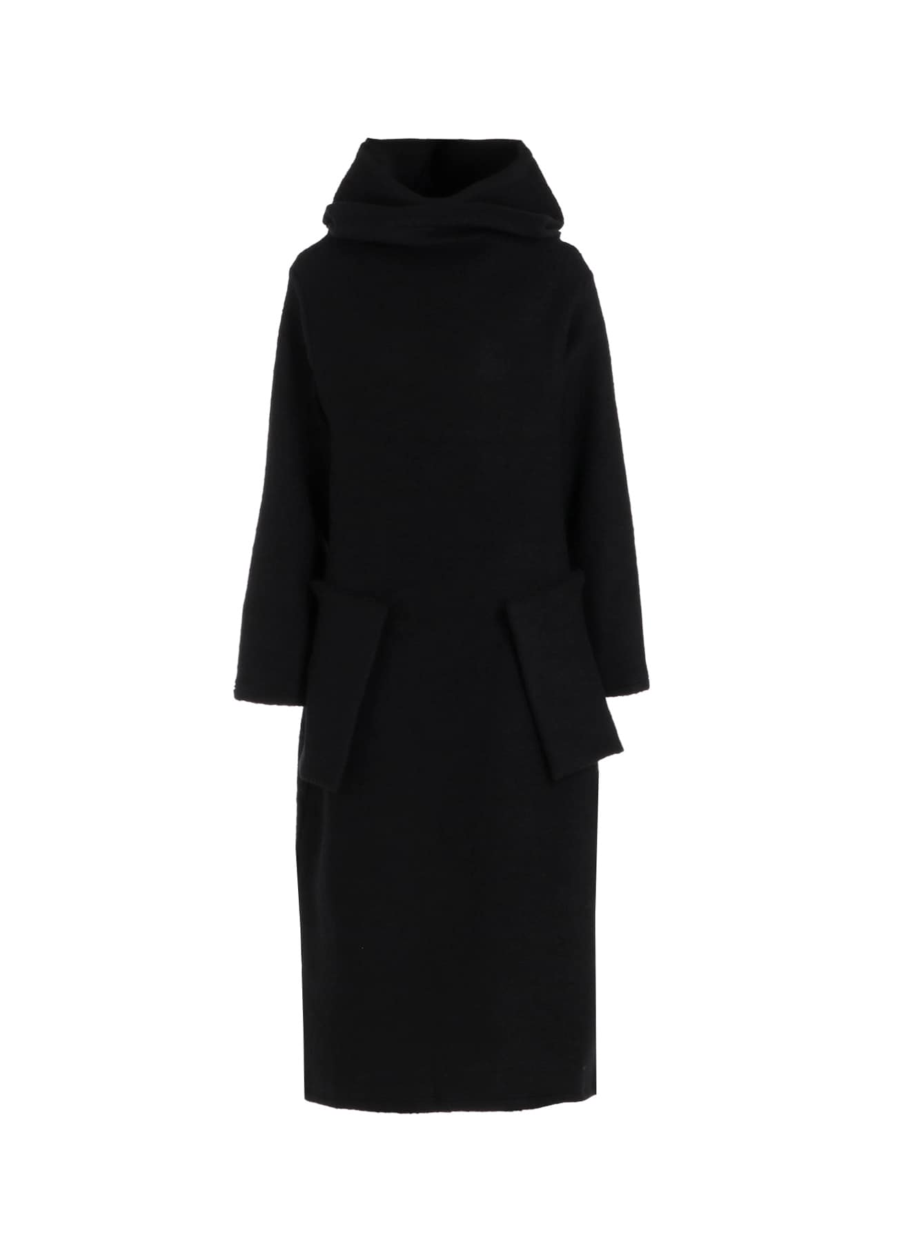 WOOL SHEEP PILE HIGH NECK DRESS