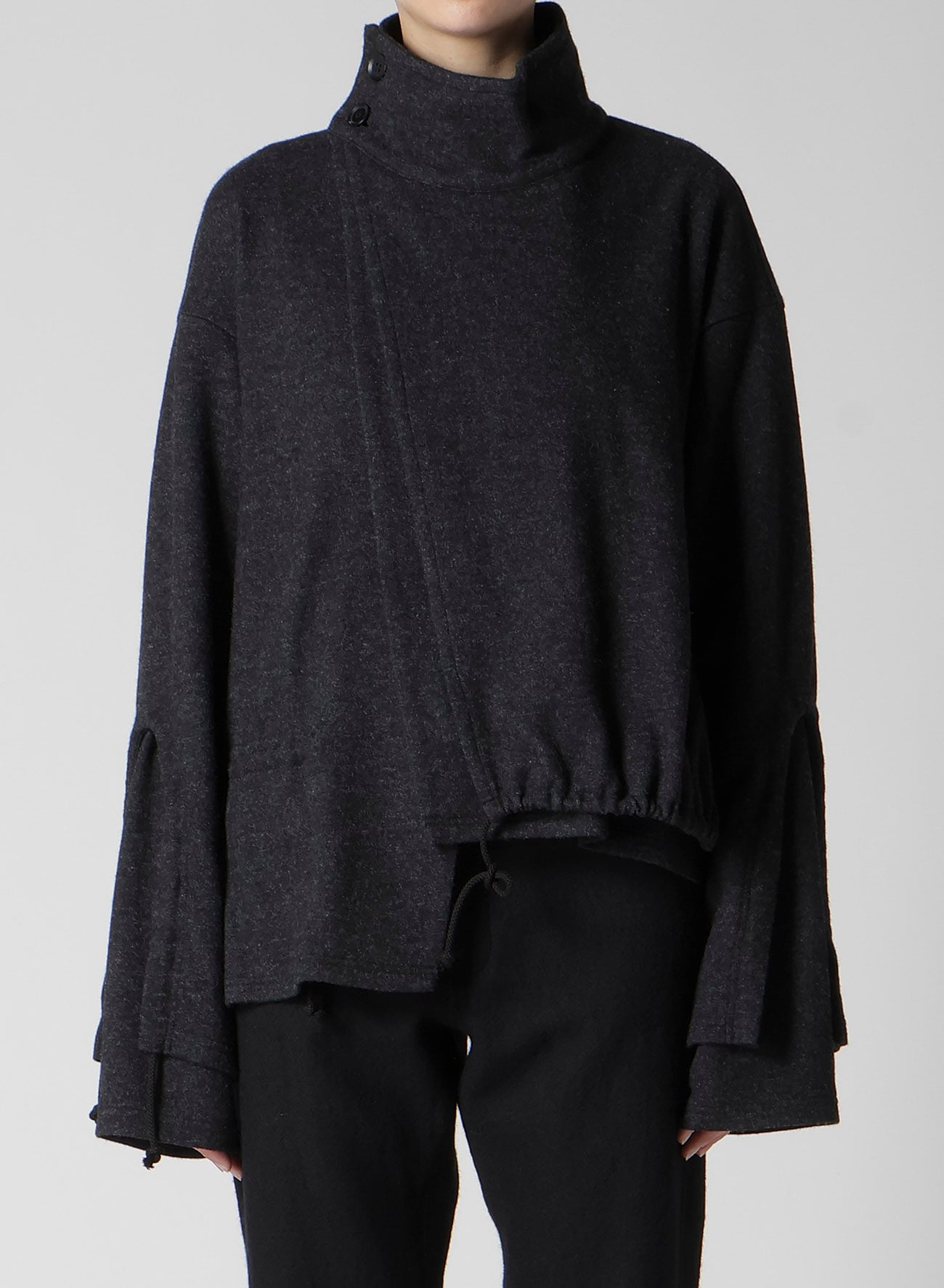 WOOLEN SINGLE JERSEY GATHERED PO A