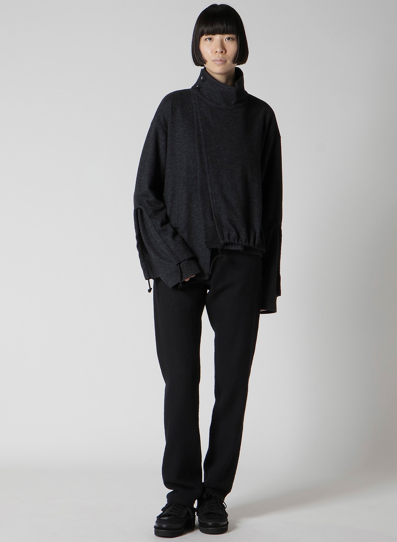 WOOLEN SINGLE JERSEY GATHERED PO A