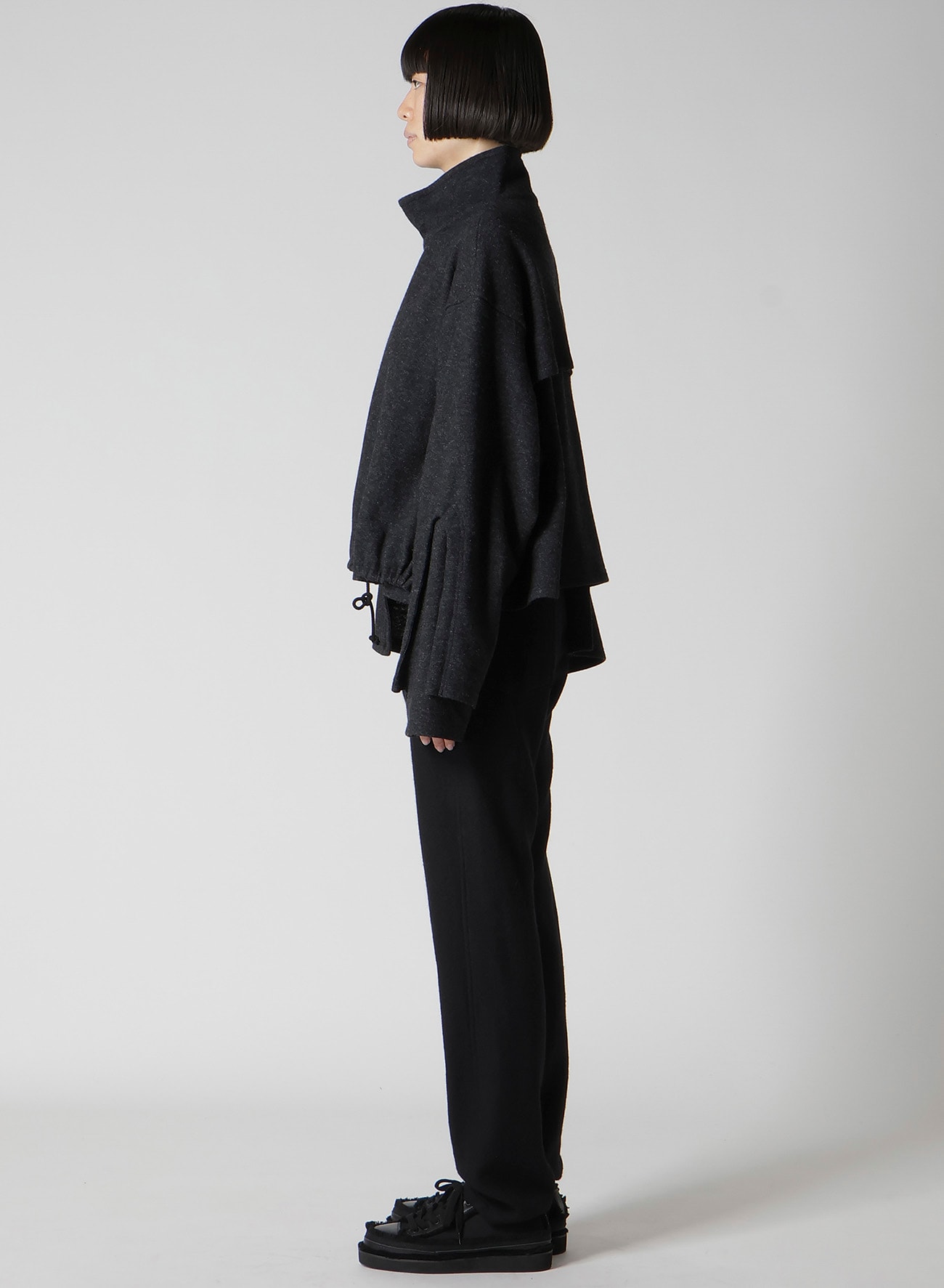 WOOLEN SINGLE JERSEY GATHERED PO A