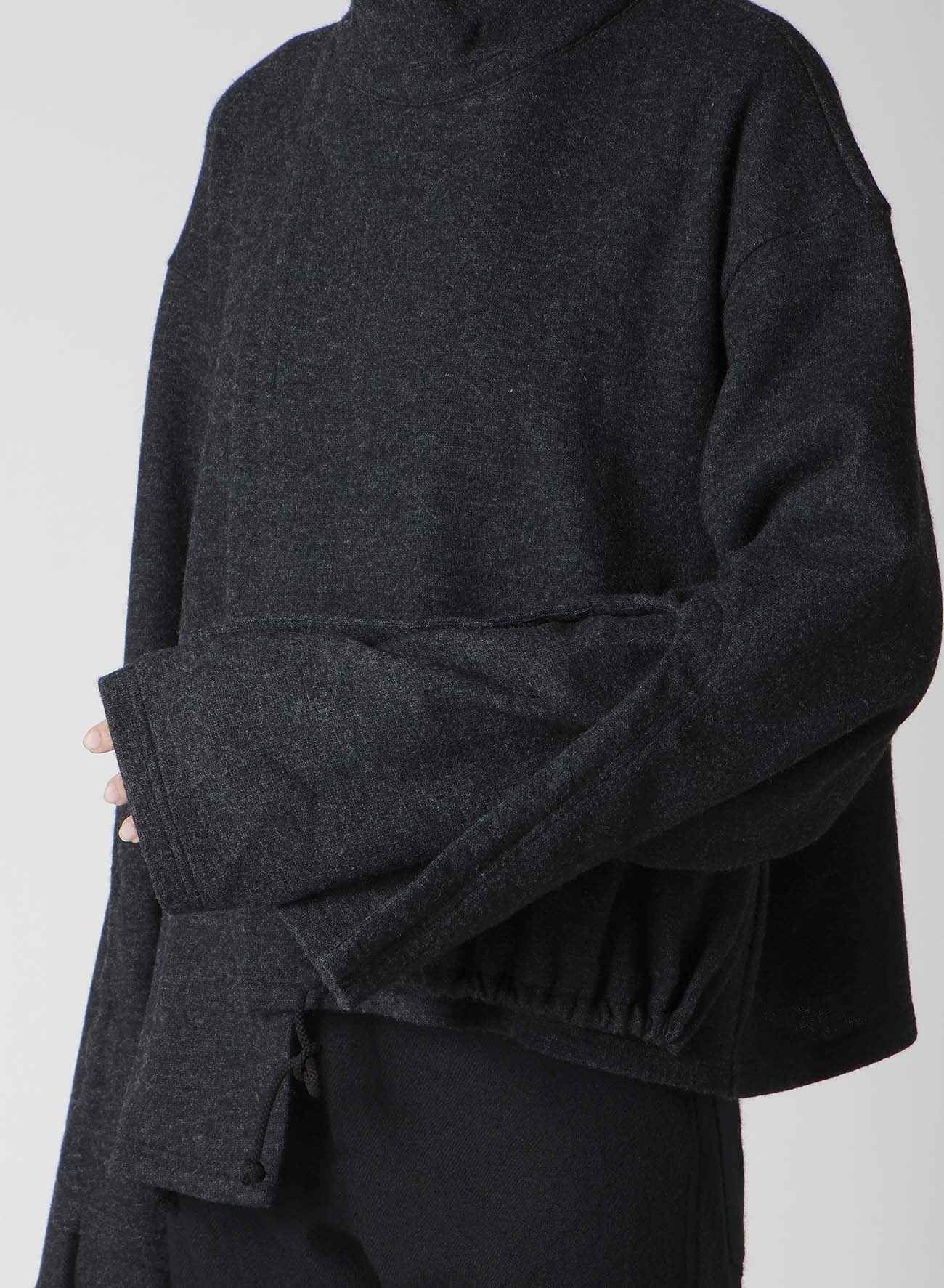 WOOLEN SINGLE JERSEY GATHERED PO A