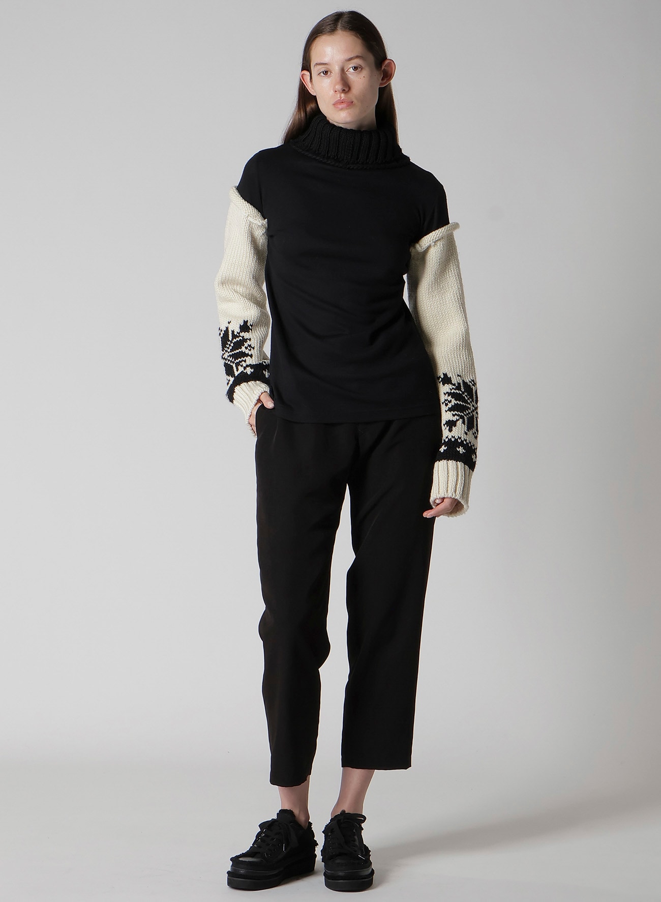 WOOL INTERLOCK SNOW PATTERN HIGH NECK PO