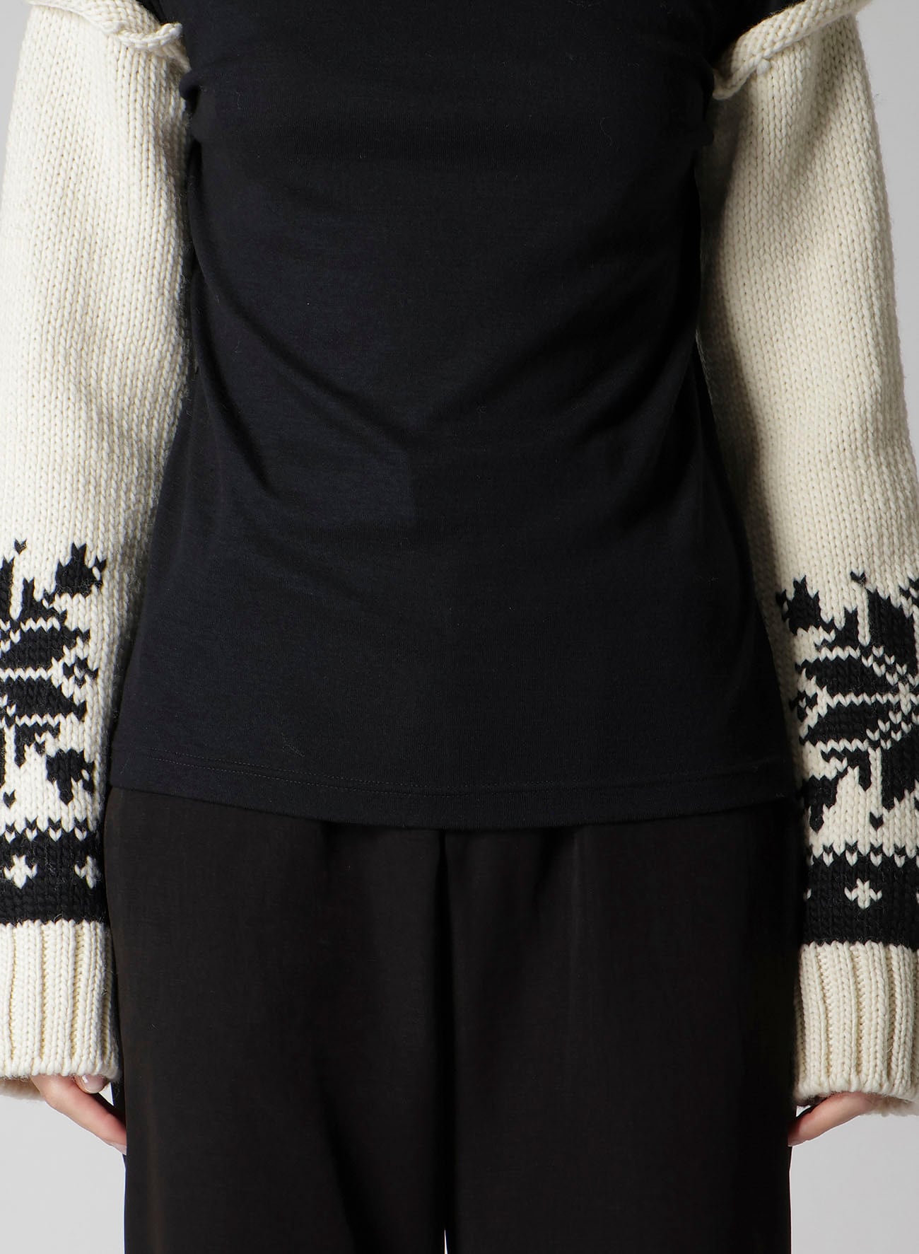 WOOL INTERLOCK SNOW PATTERN HIGH NECK PO