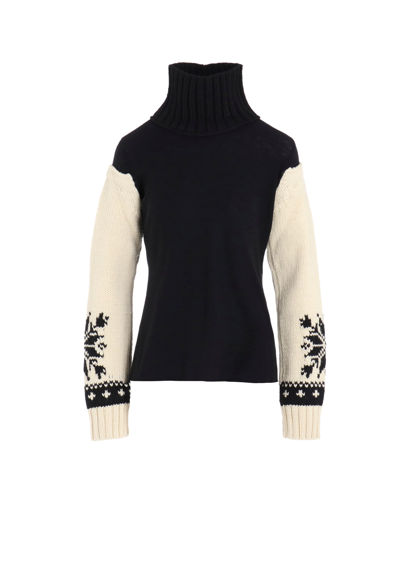WOOL INTERLOCK SNOW PATTERN HIGH NECK PO