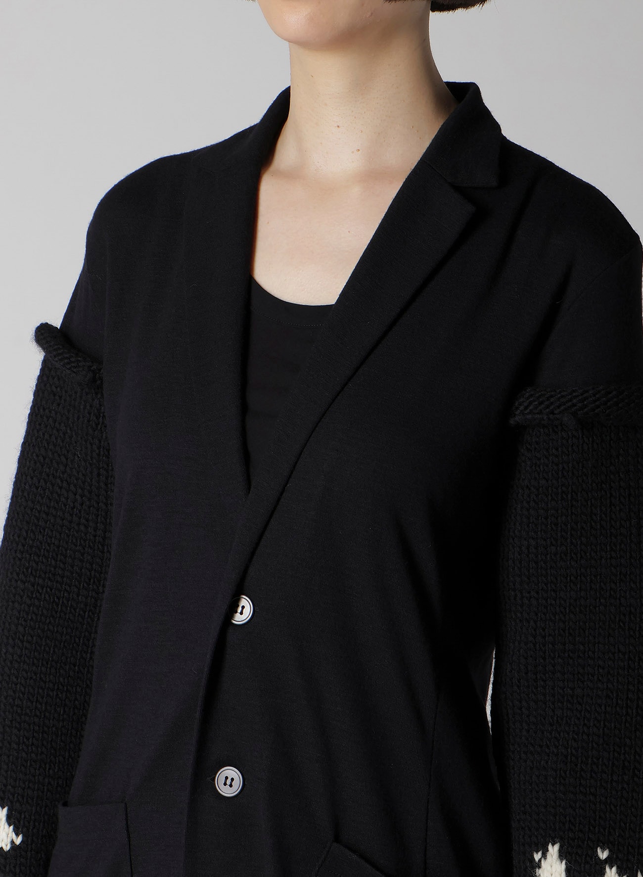 WOOL INTERLOCK SNOW PATTERN JACKET